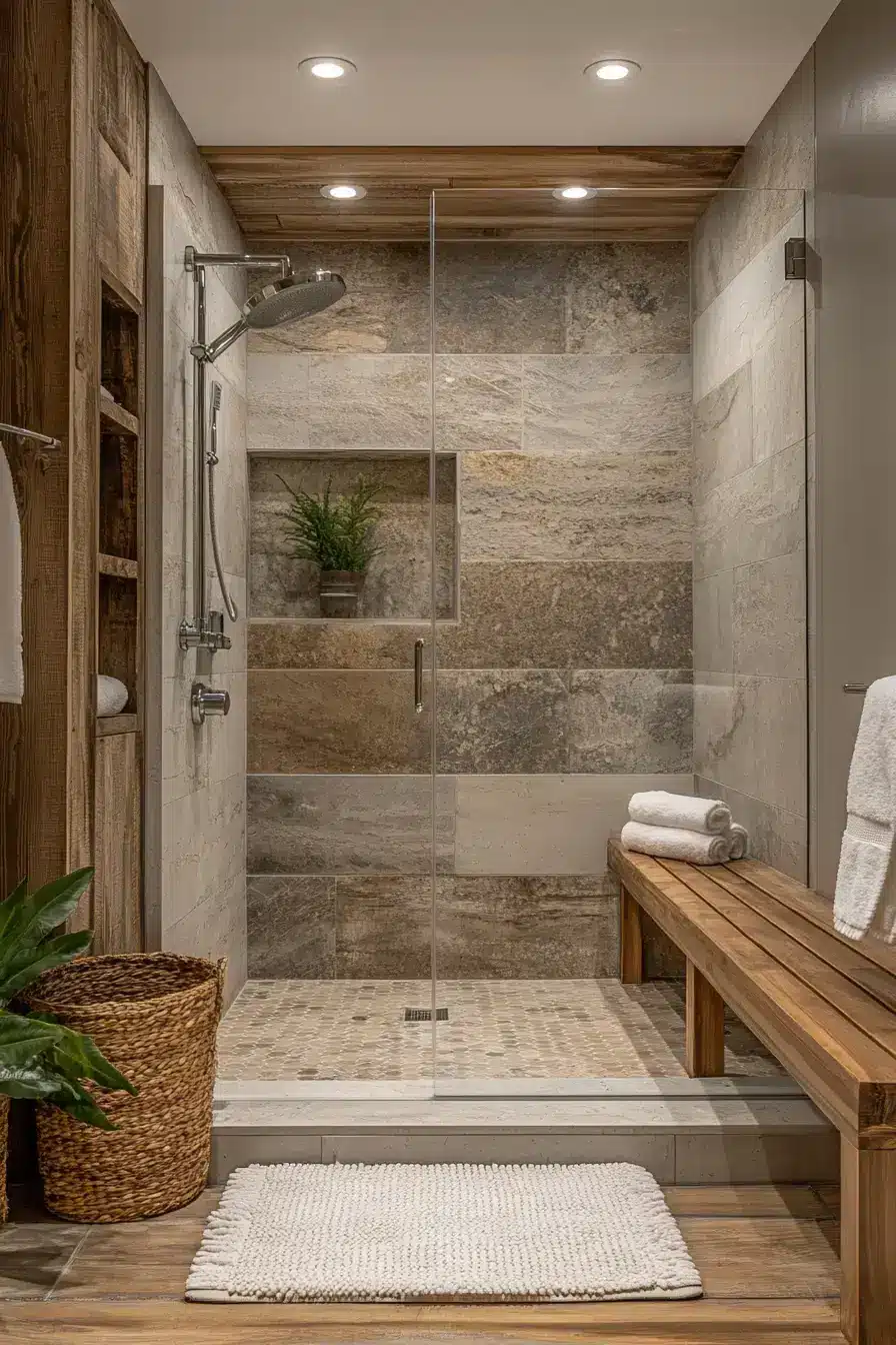 rustic walk in shower ideas
