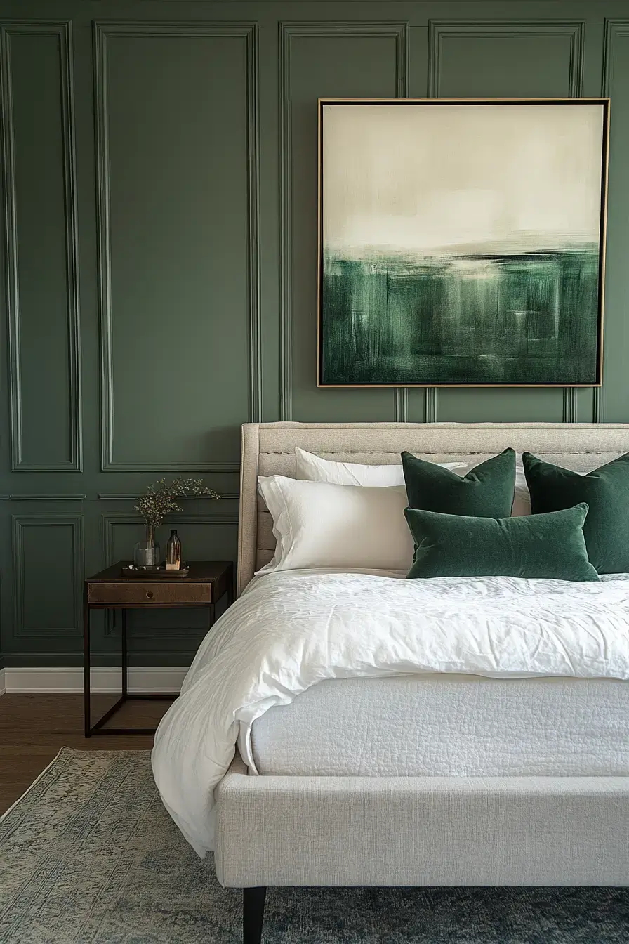emerald green bedroom