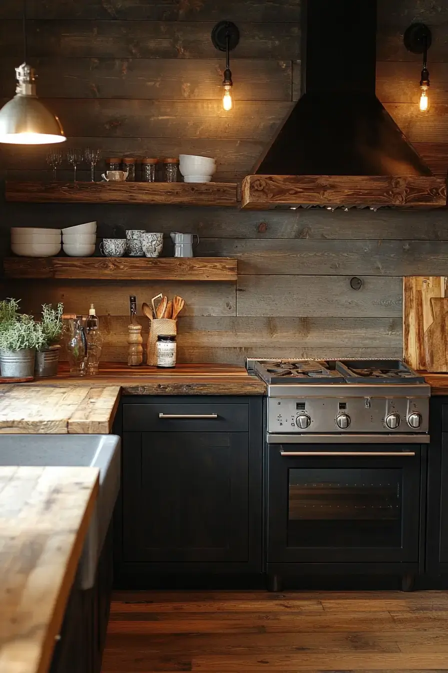 dark rustic kitchen