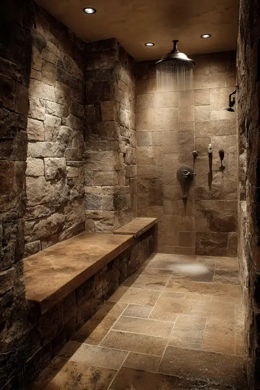 rustic walk in shower ideas