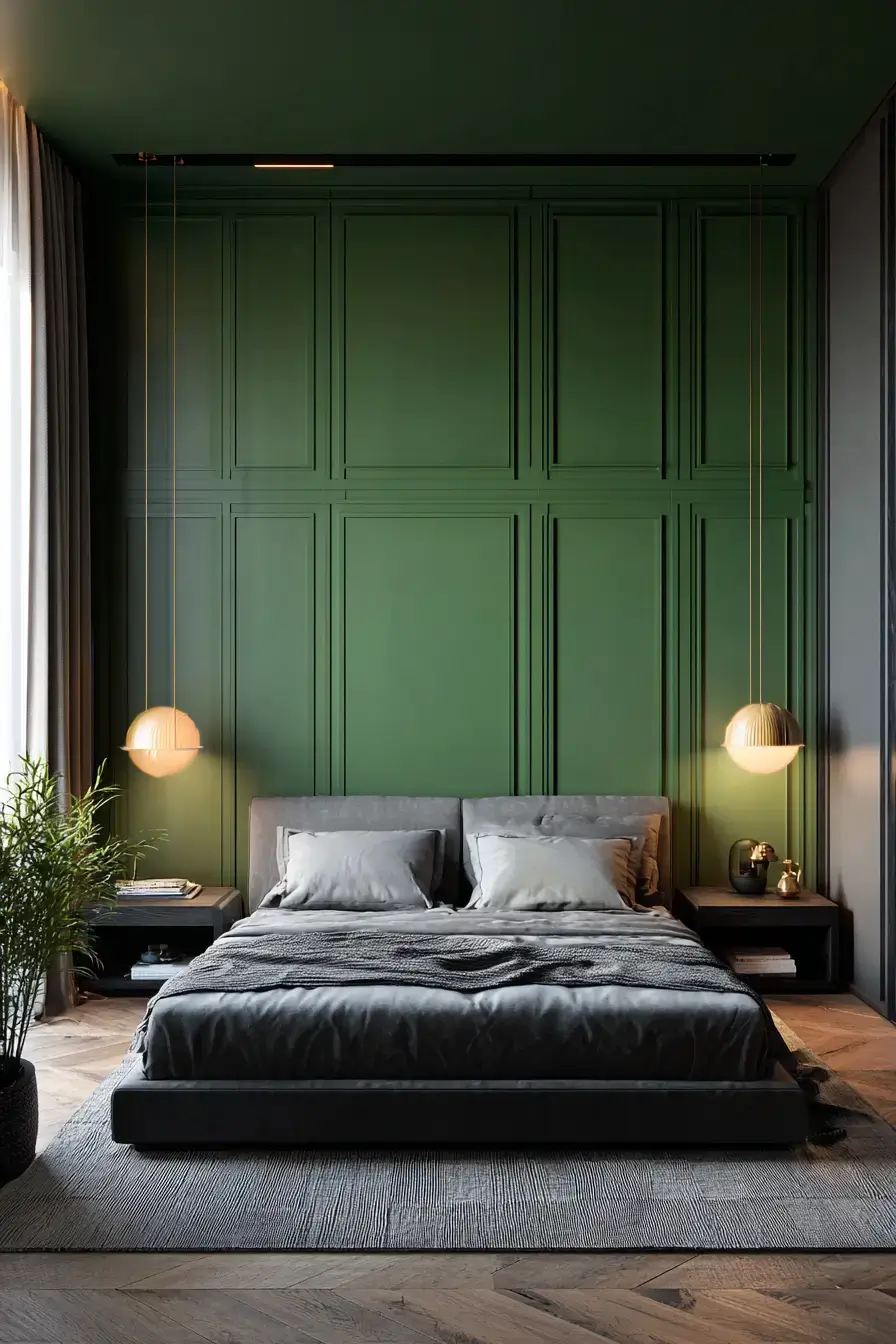 emerald green bedroom