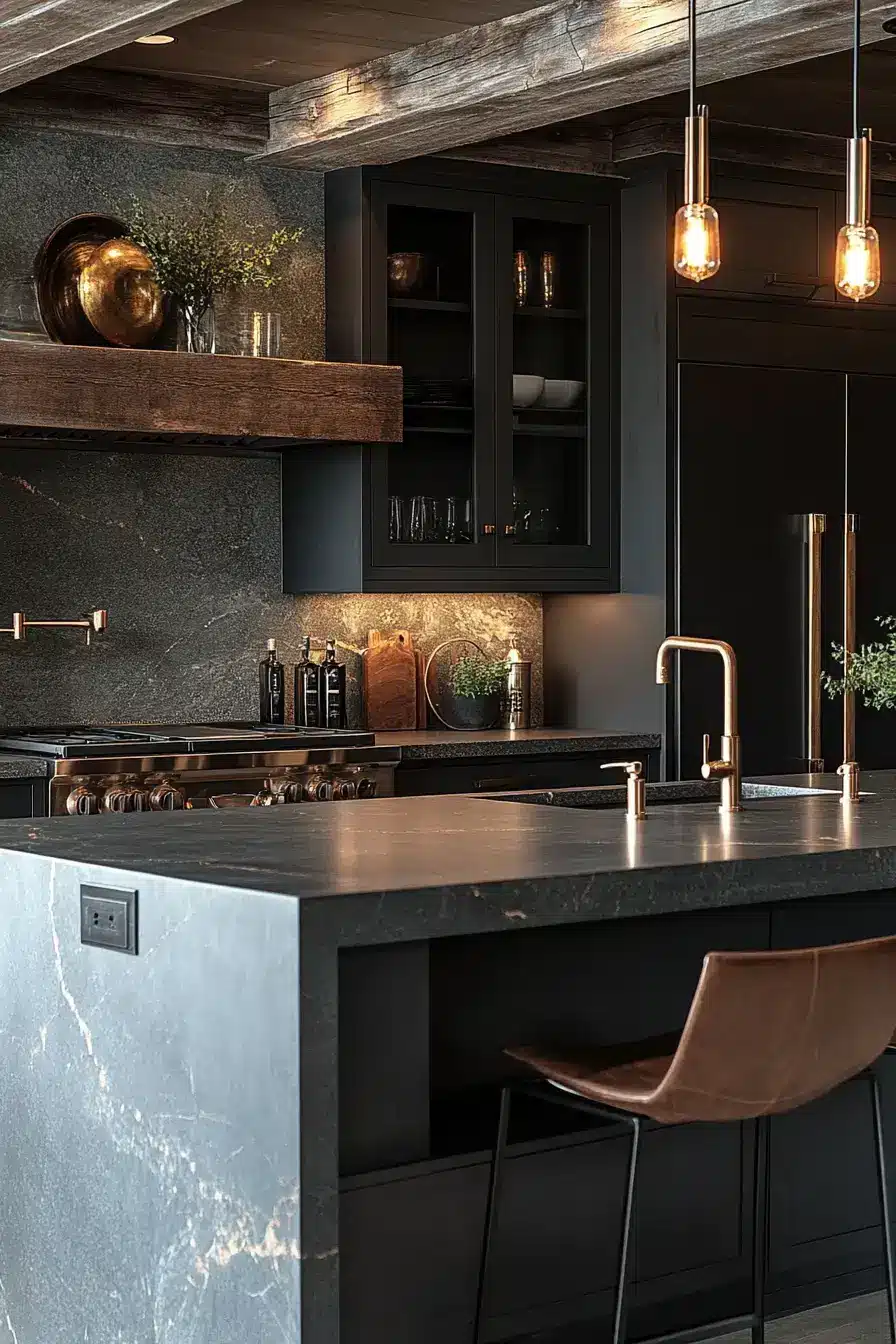 dark rustic kitchen