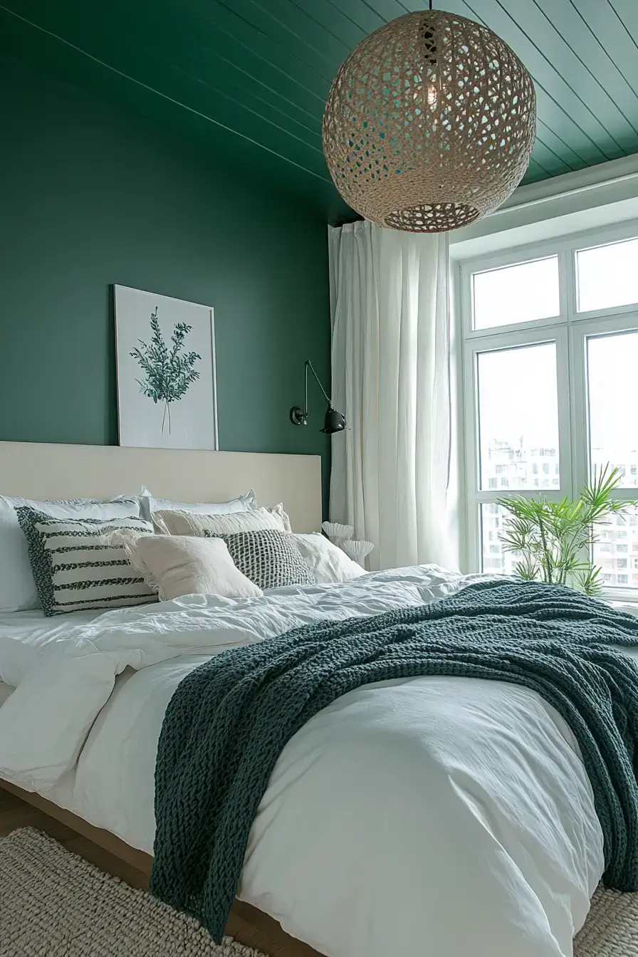 emerald green bedroom