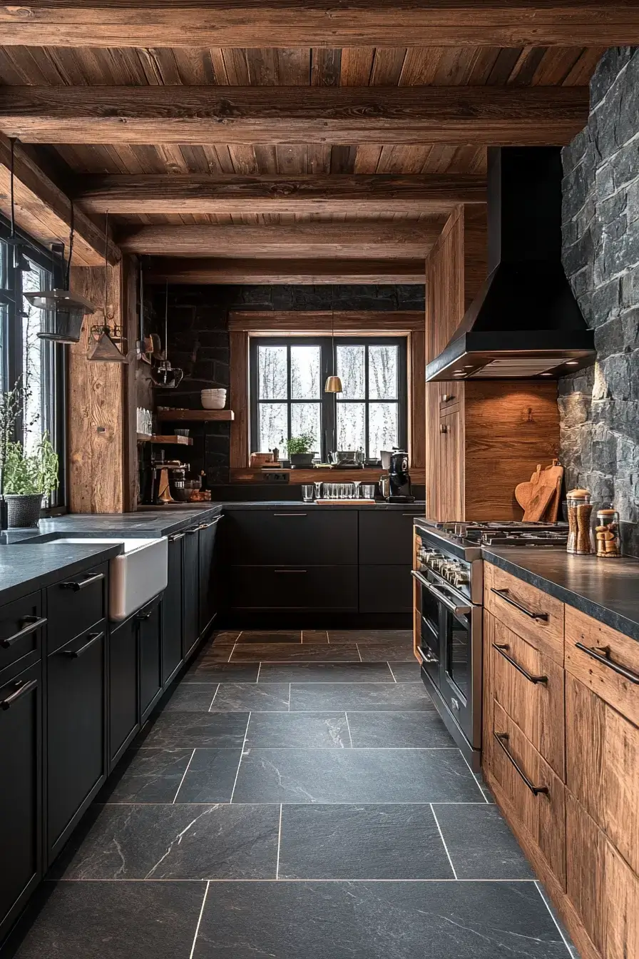 dark rustic kitchen