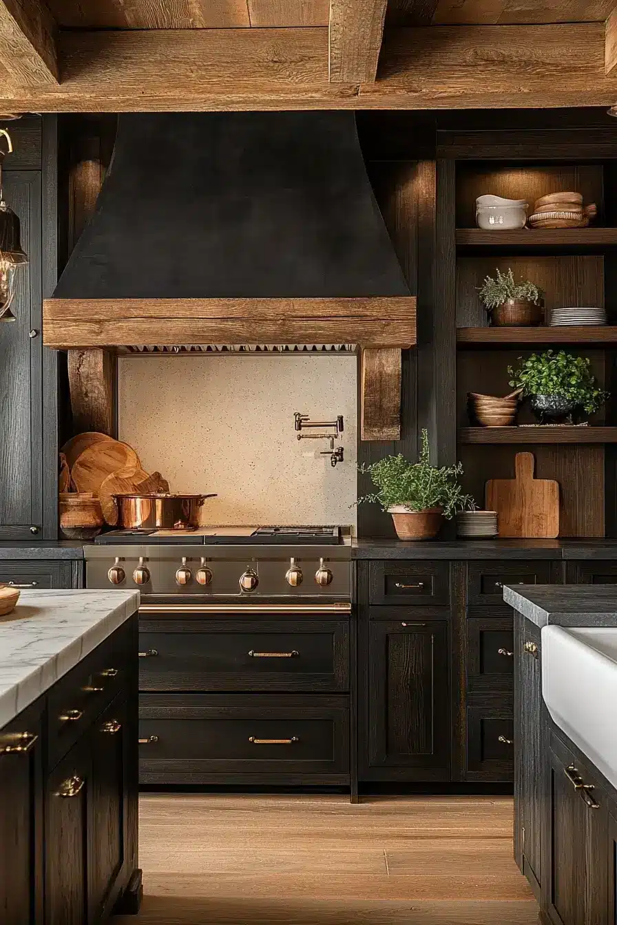 dark rustic kitchen