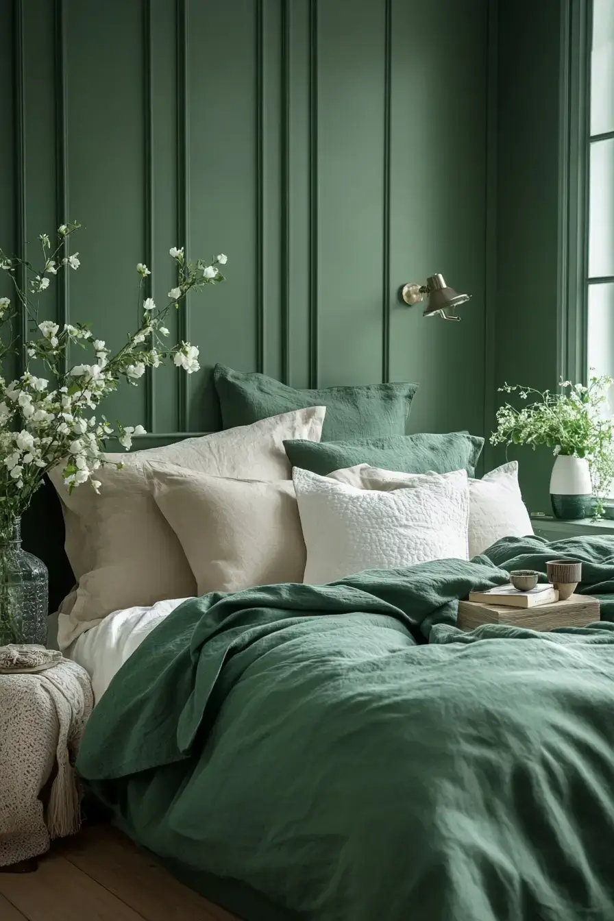 emerald green bedroom