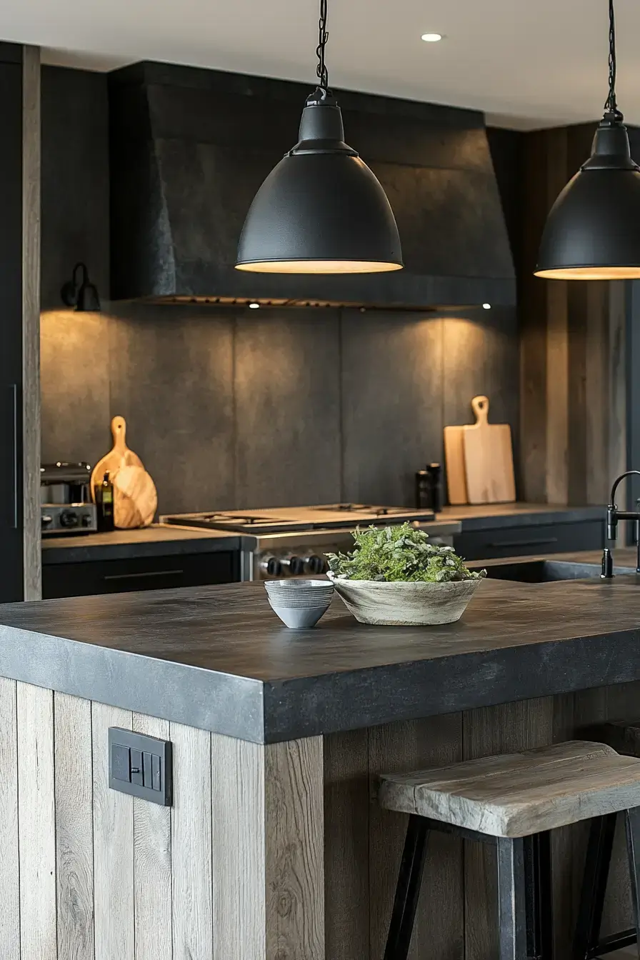 dark rustic kitchen