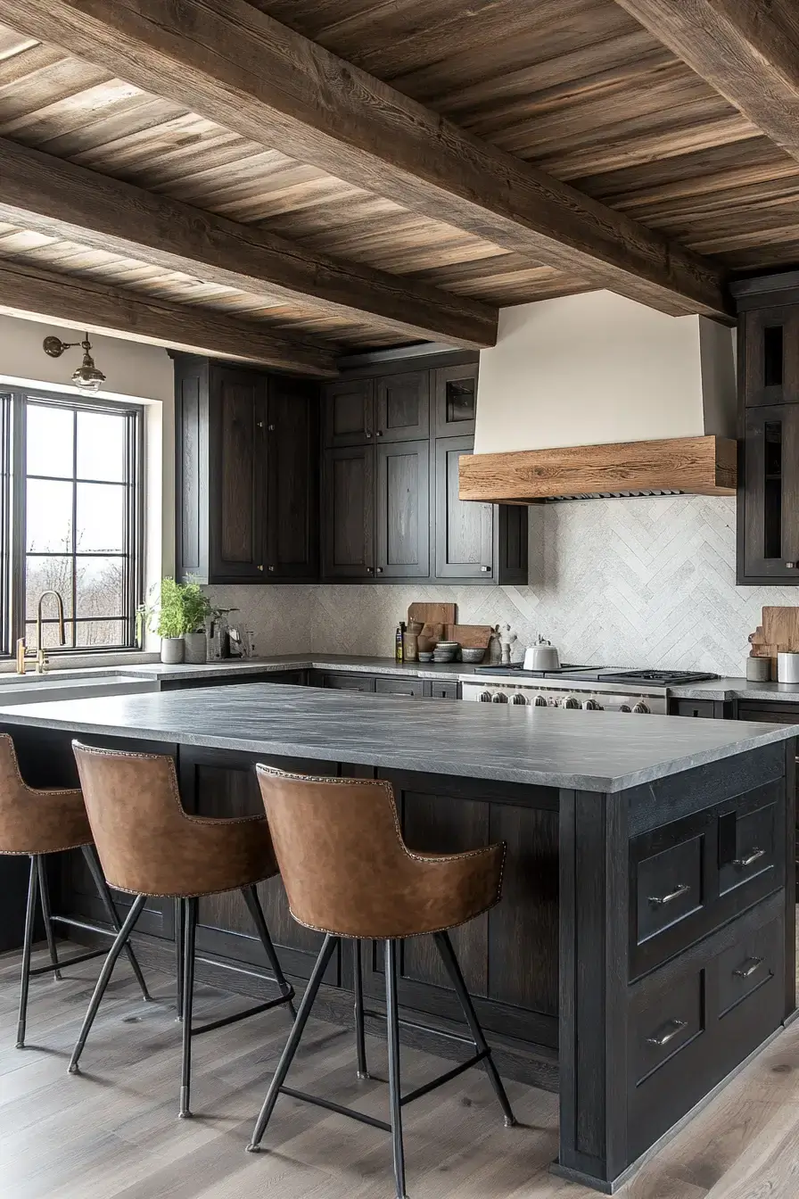 dark rustic kitchen