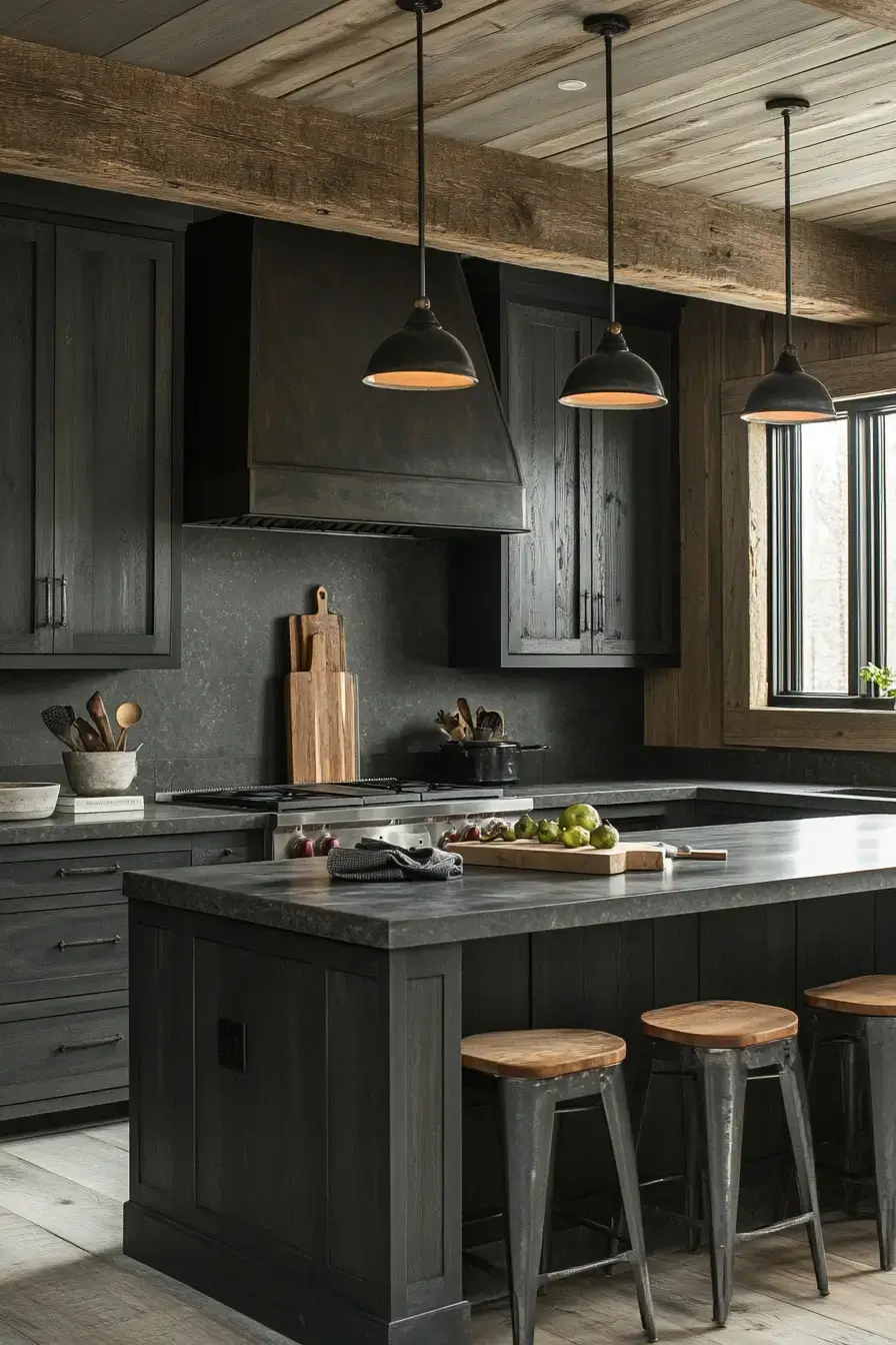 dark rustic kitchen