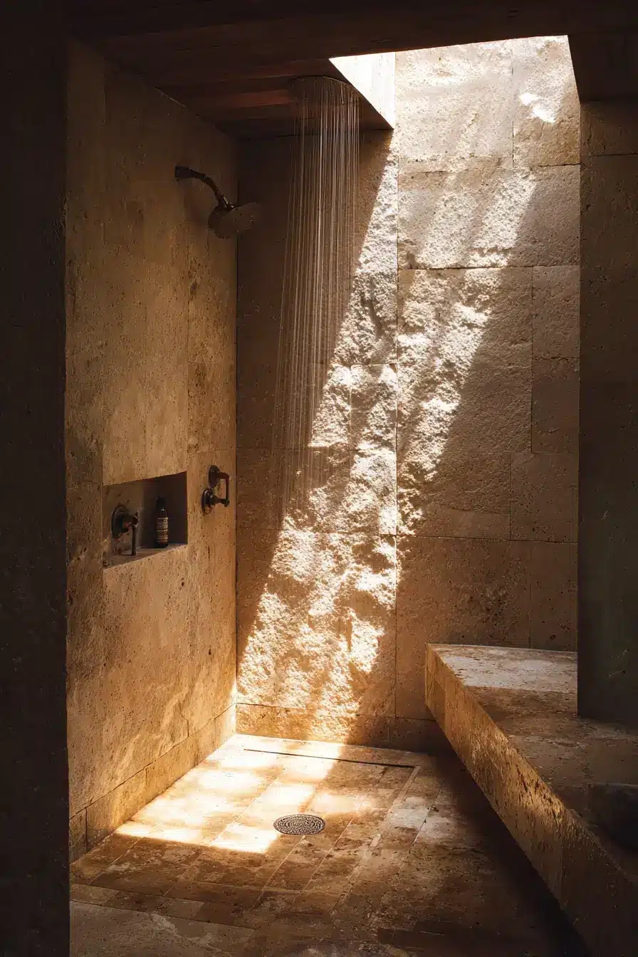 rustic walk in shower ideas