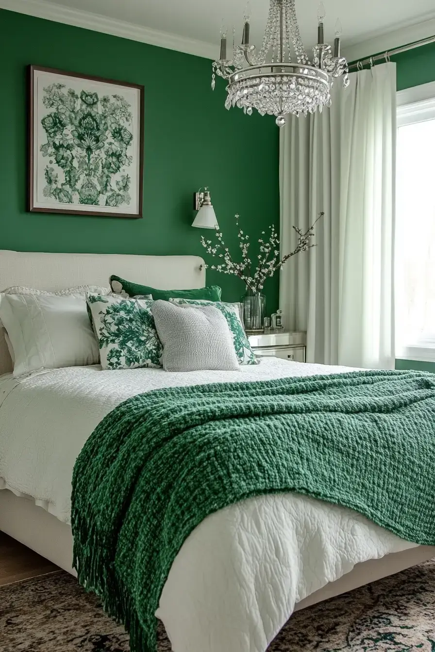 emerald green bedroom