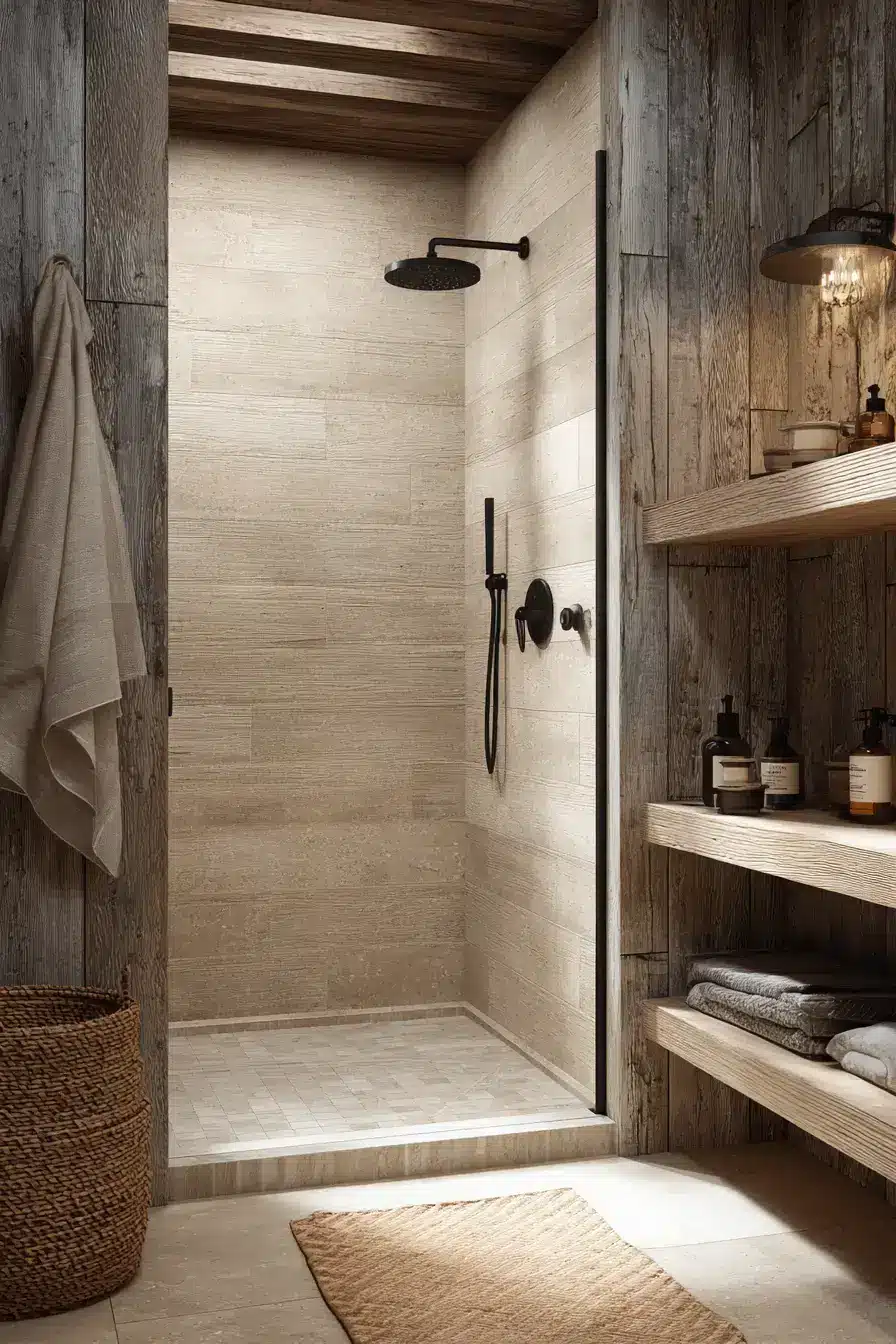 rustic walk in shower ideas
