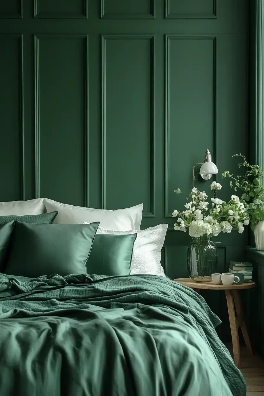 emerald green bedroom