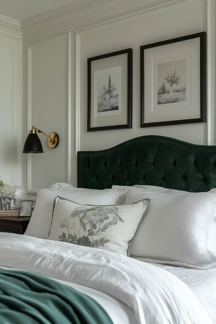 emerald green bedroom