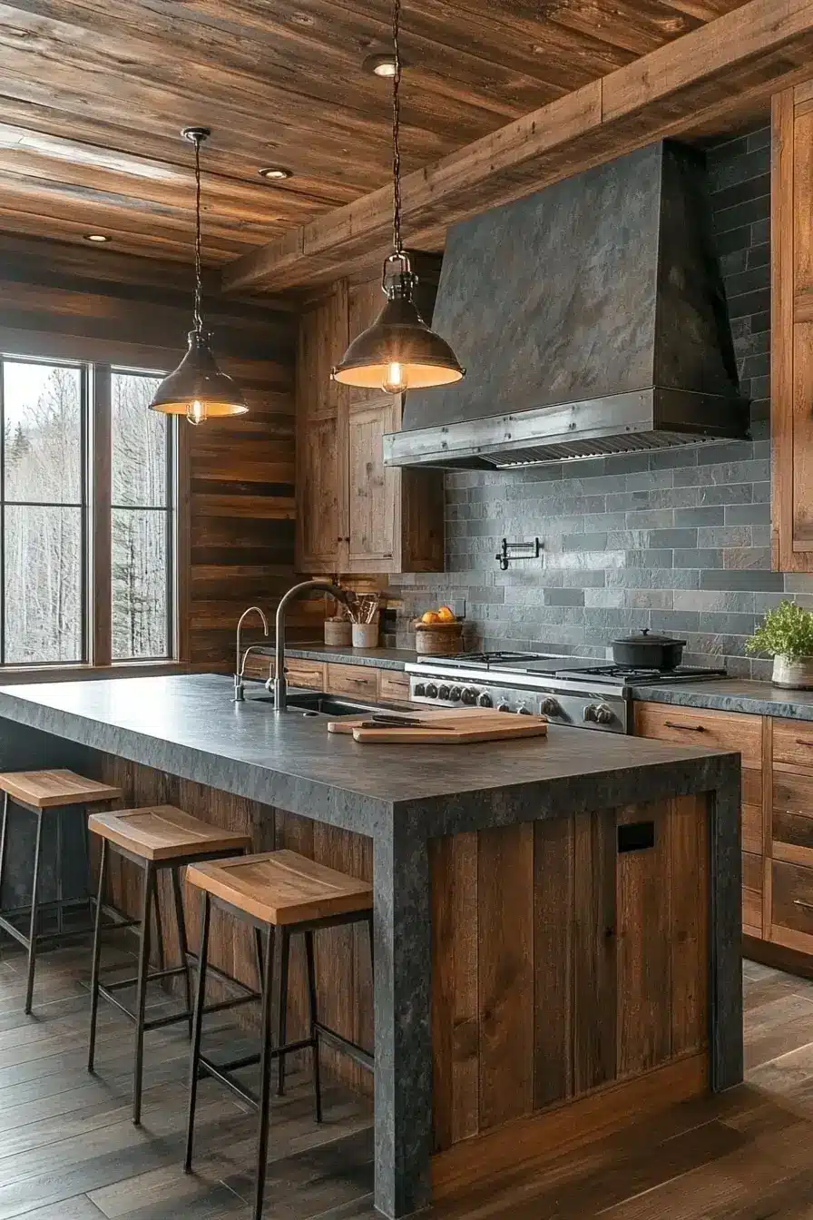 dark rustic kitchen
