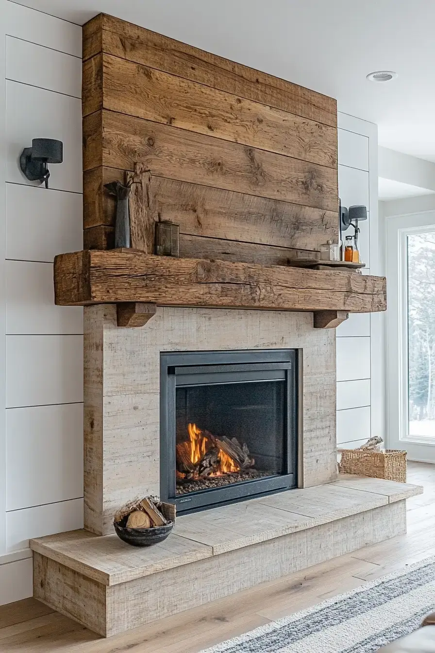 rustic farmhouse fireplace