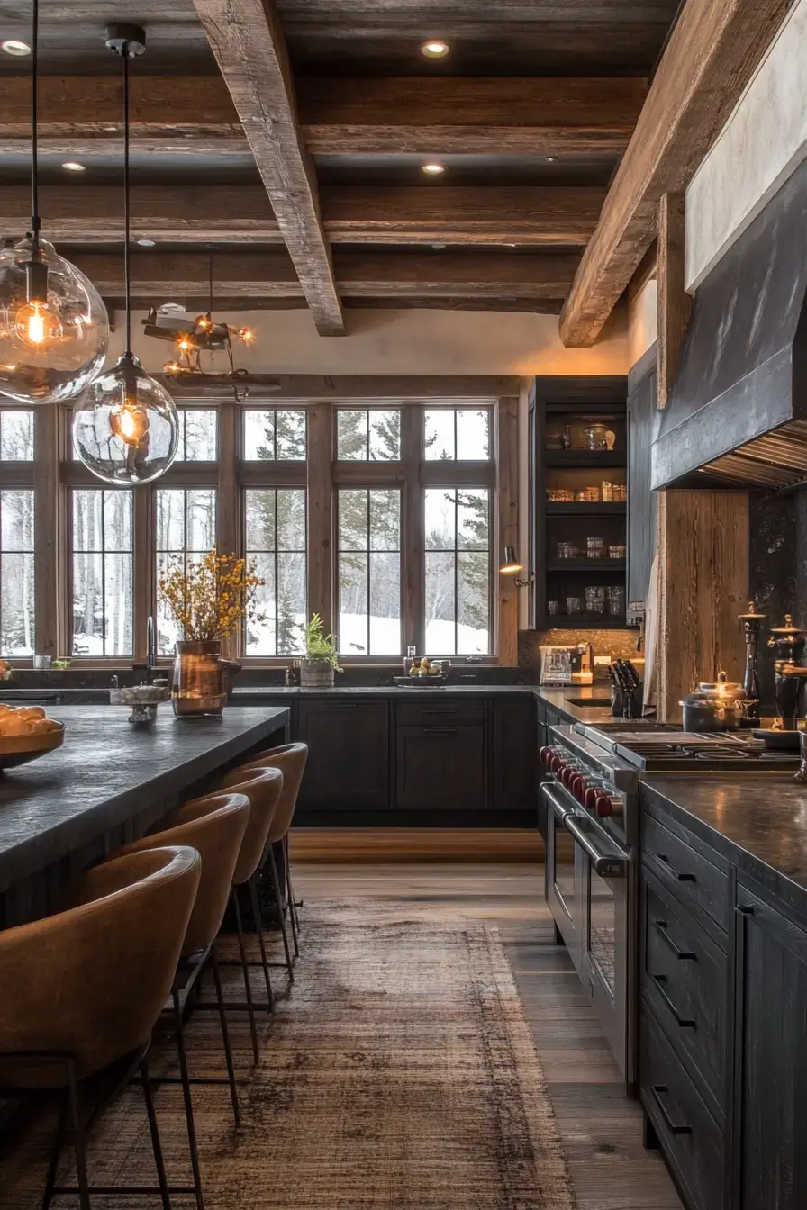 dark rustic kitchen