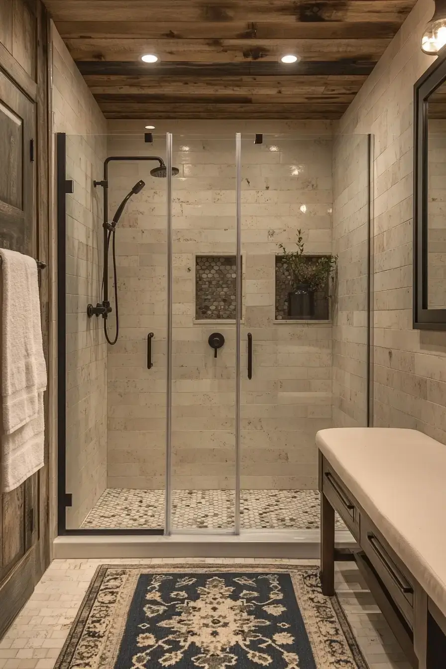 rustic walk in shower ideas