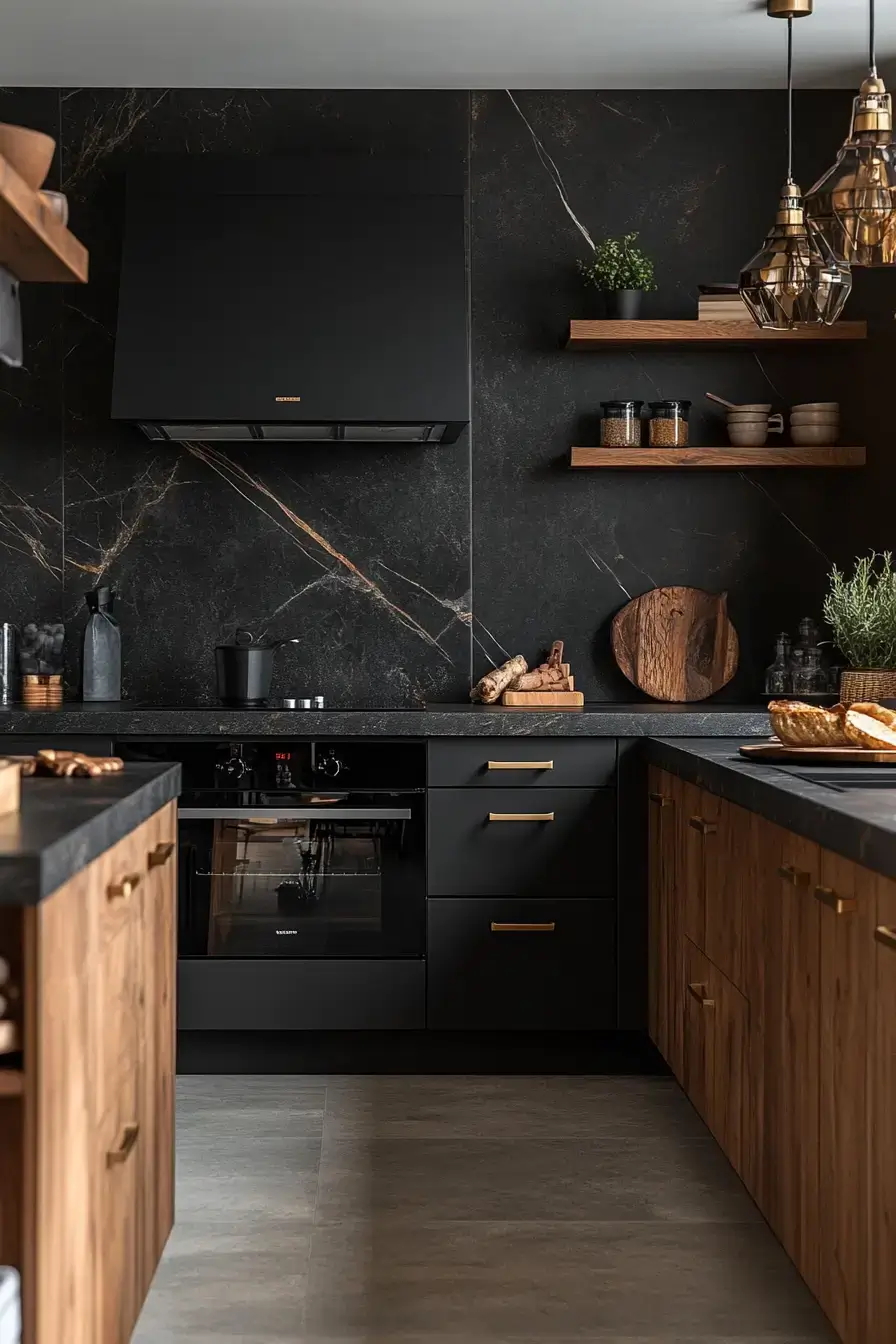 dark rustic kitchen