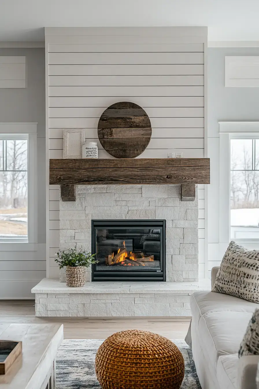 rustic farmhouse fireplace
