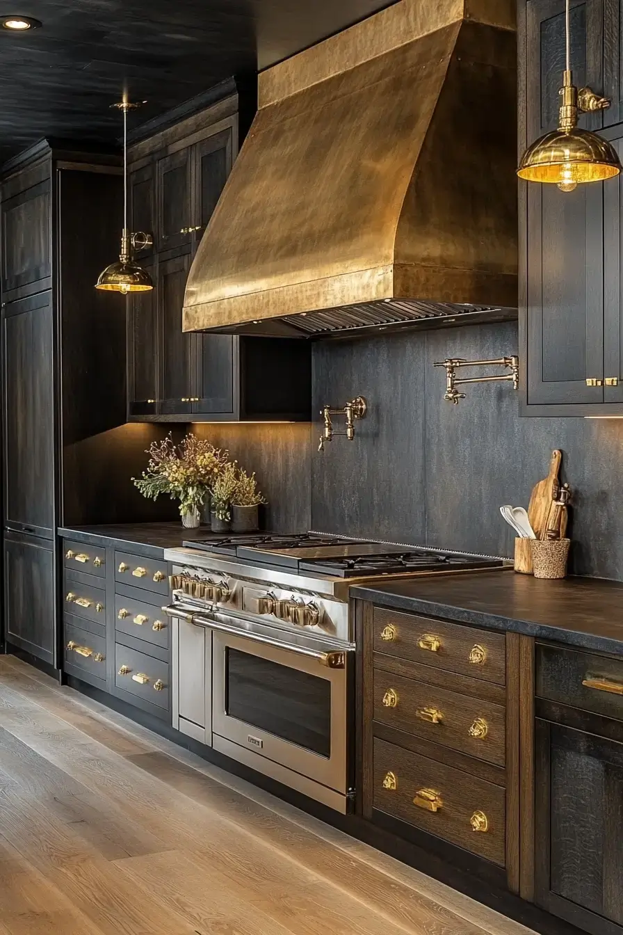 dark rustic kitchen