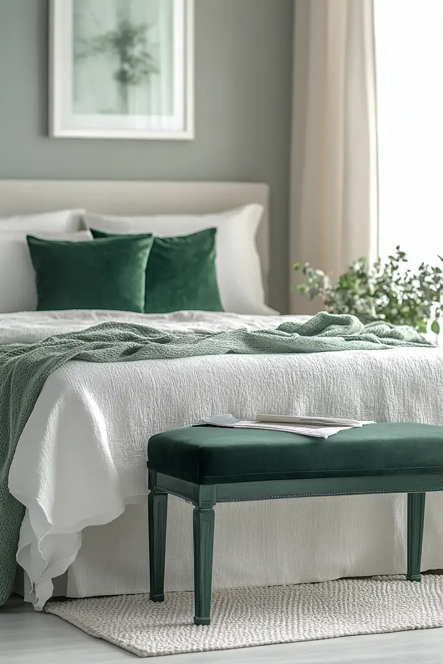 emerald green bedroom