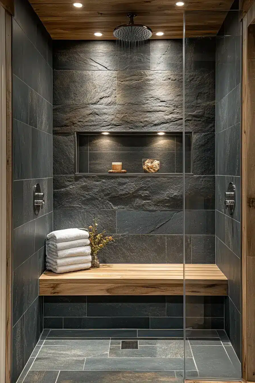 rustic walk in shower ideas