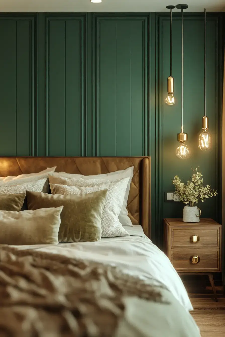 emerald green bedroom