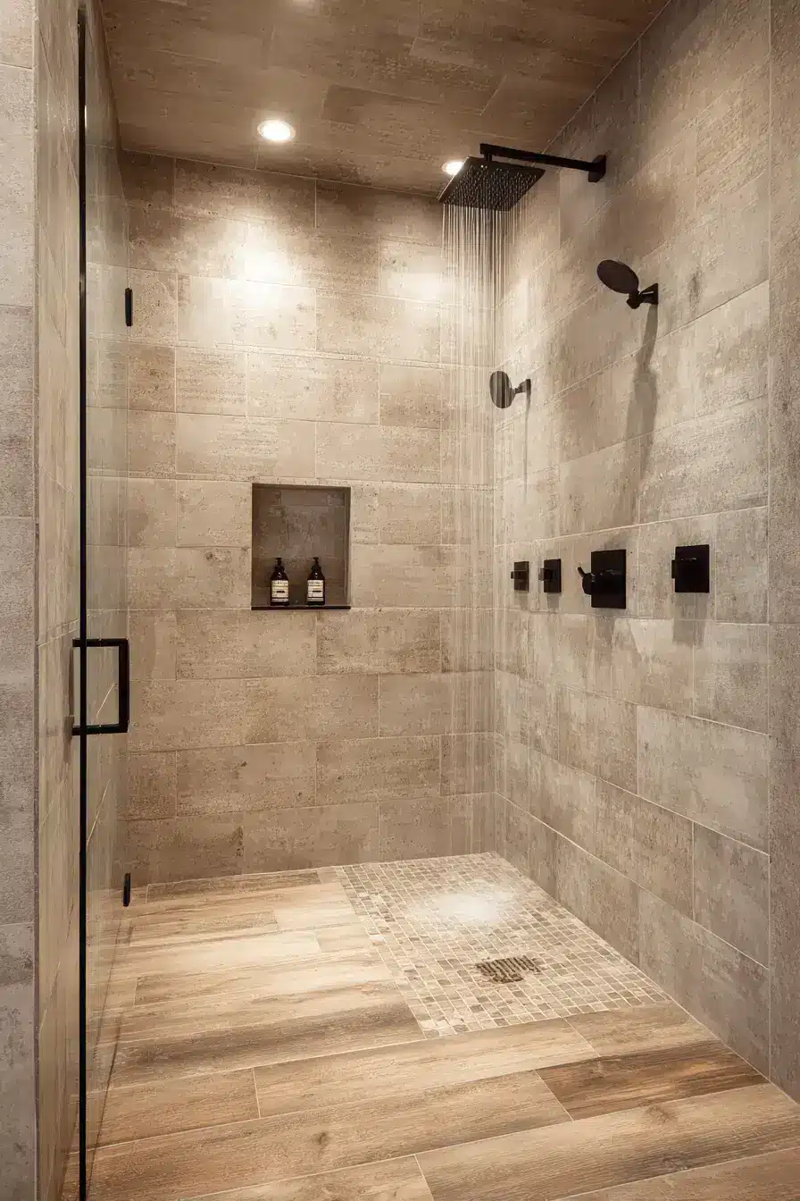 rustic walk in shower ideas