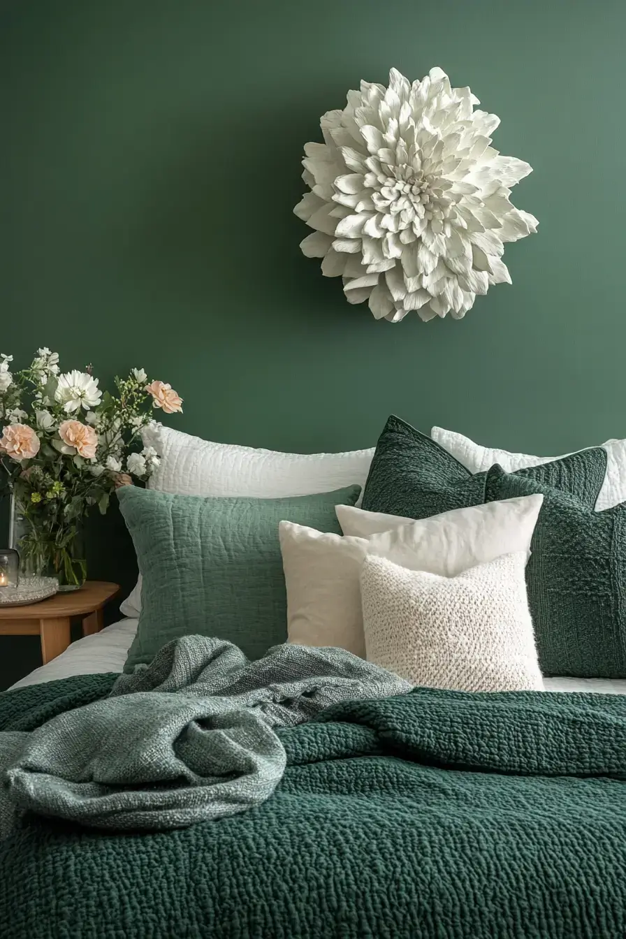 emerald green bedroom