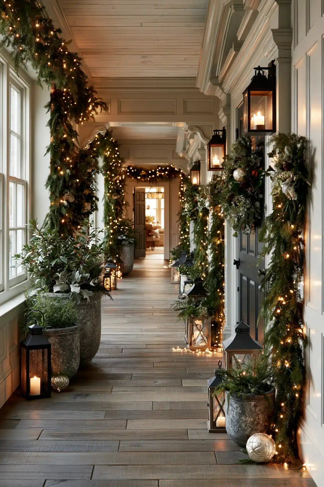 hallway christmas decor