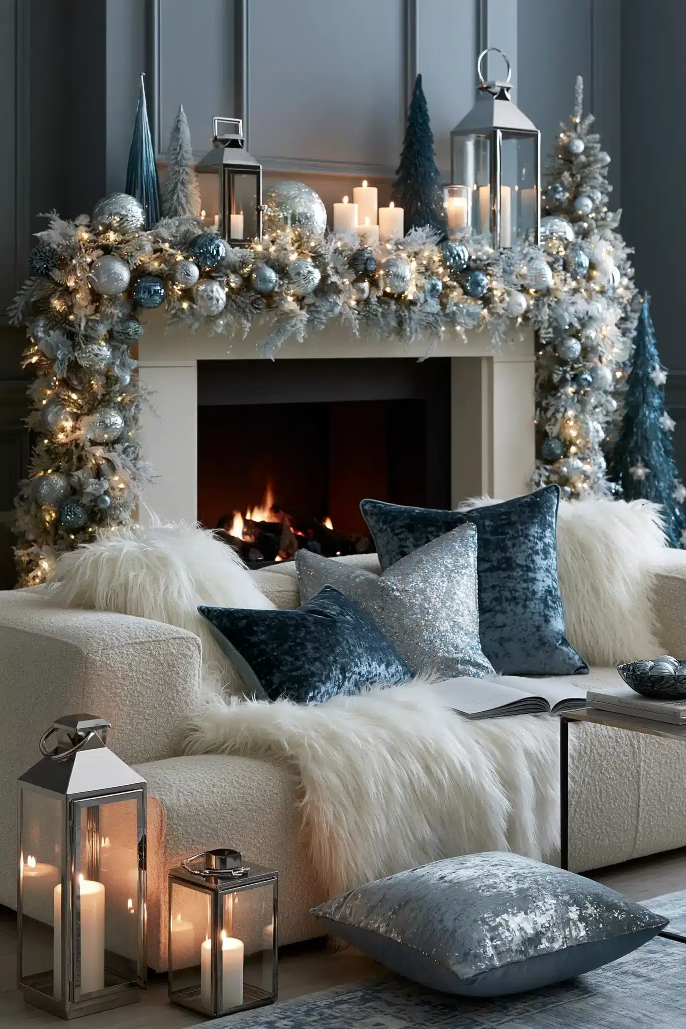 blue christmas decor