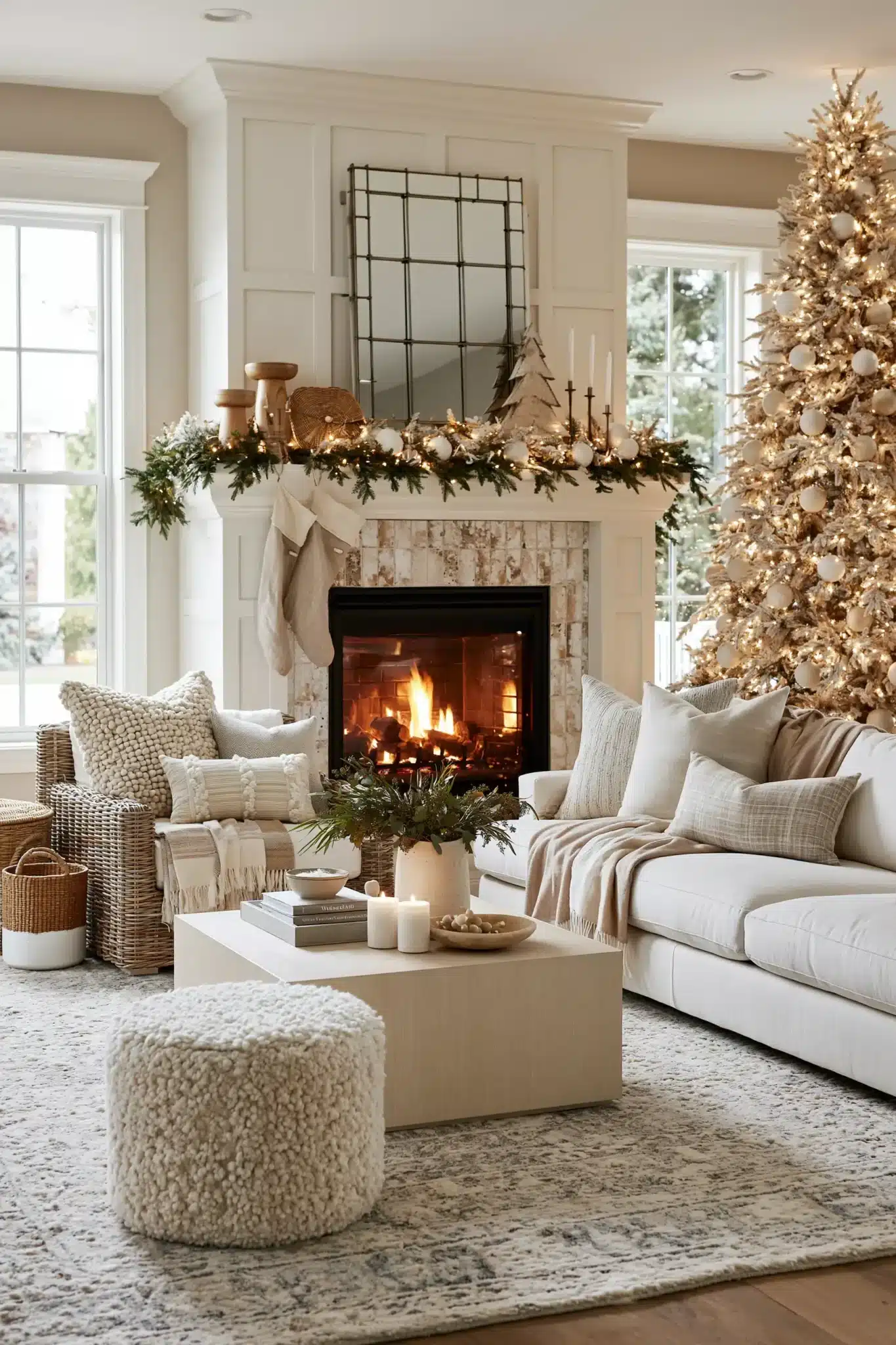 neutral christmas decor