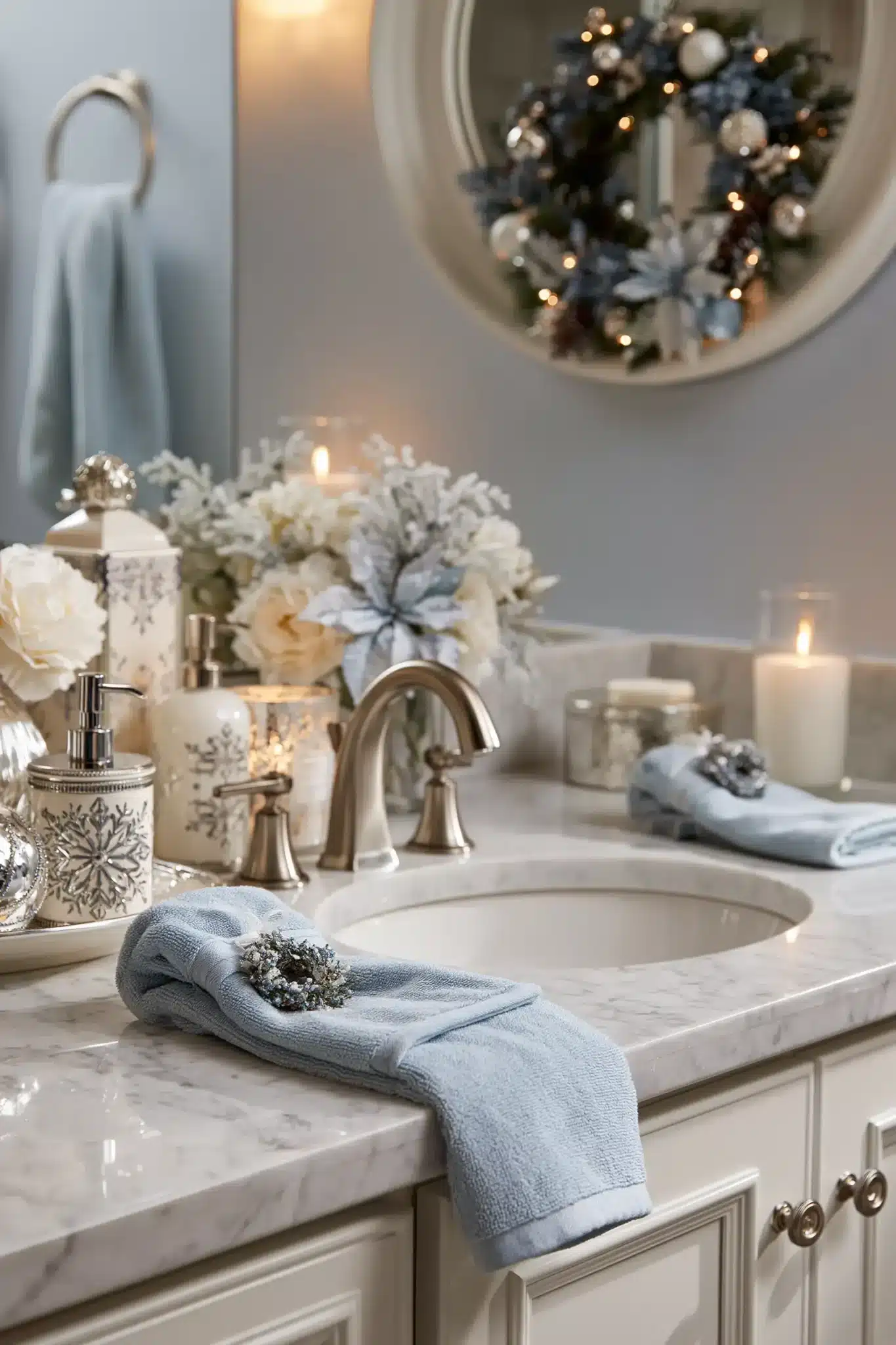 blue christmas decor