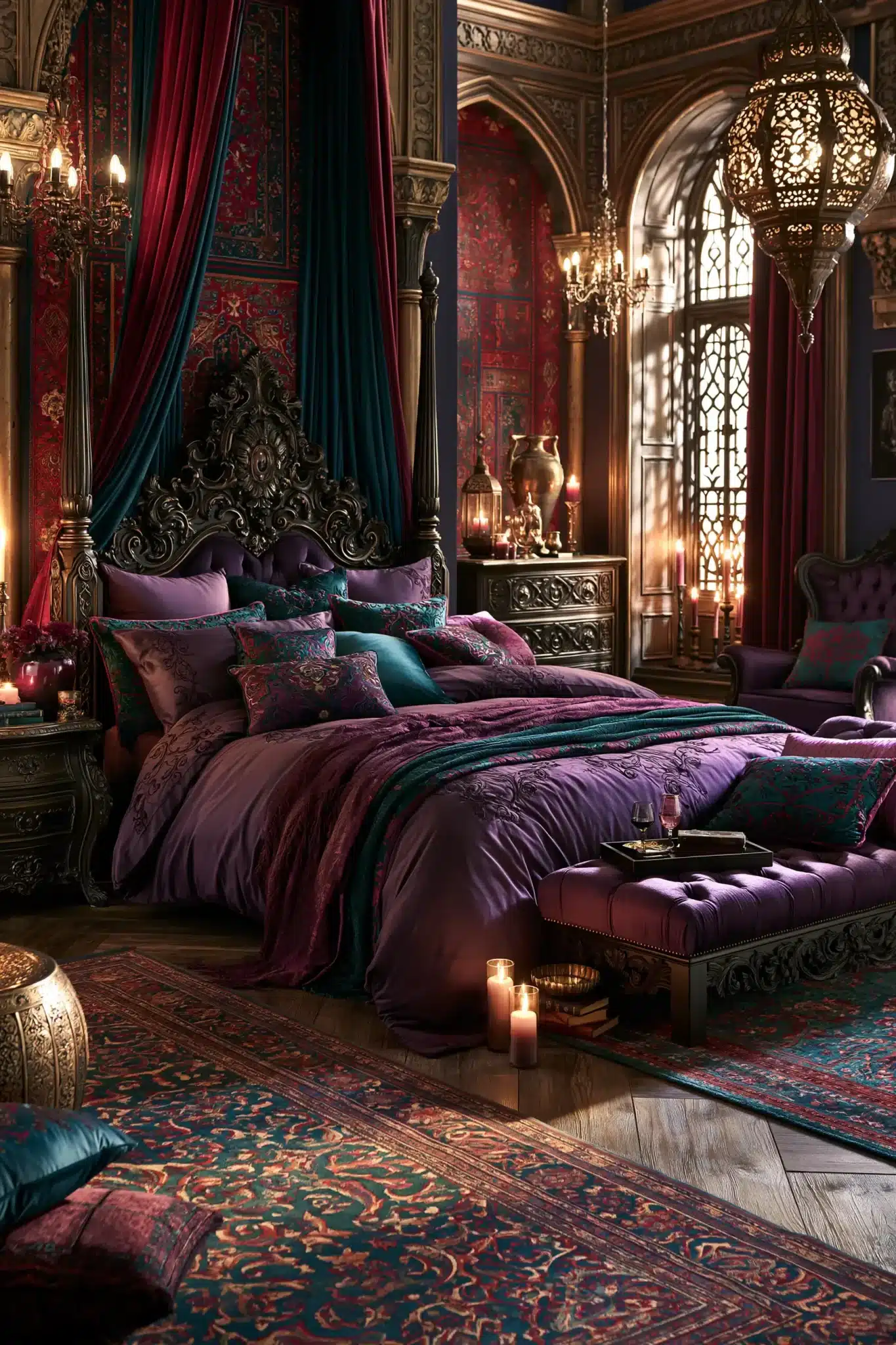 purple gothic bedroom