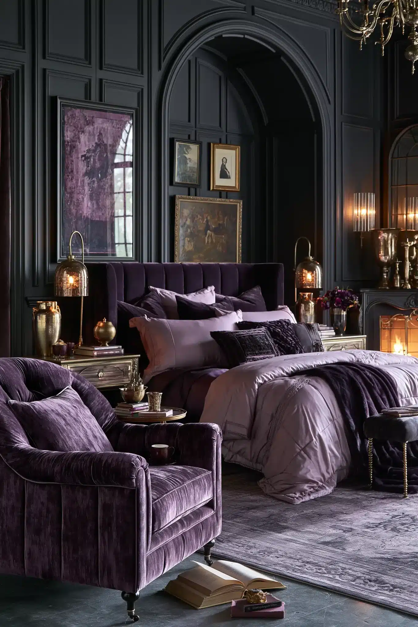 purple gothic bedroom