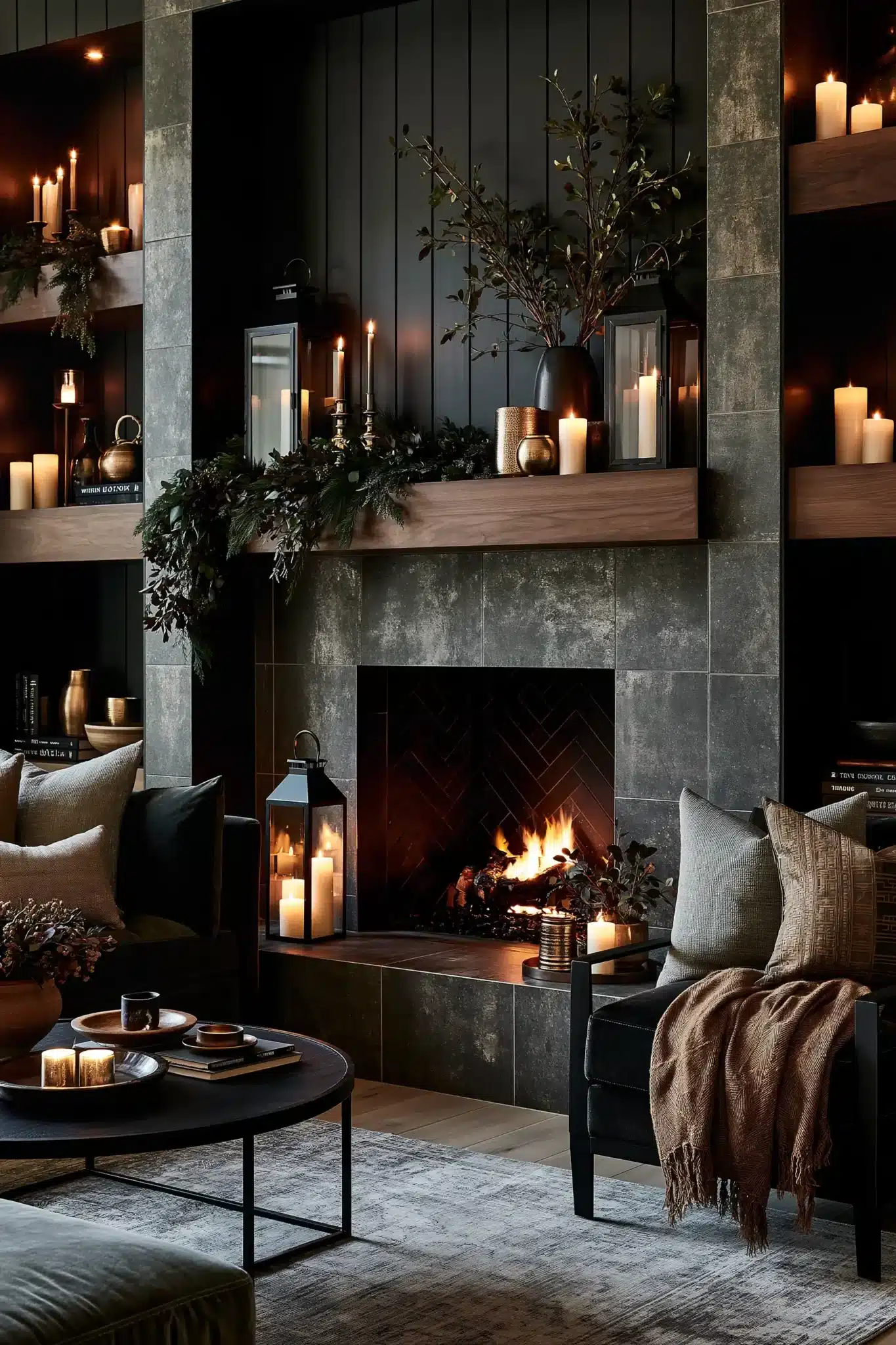 thanksgiving mantel decor