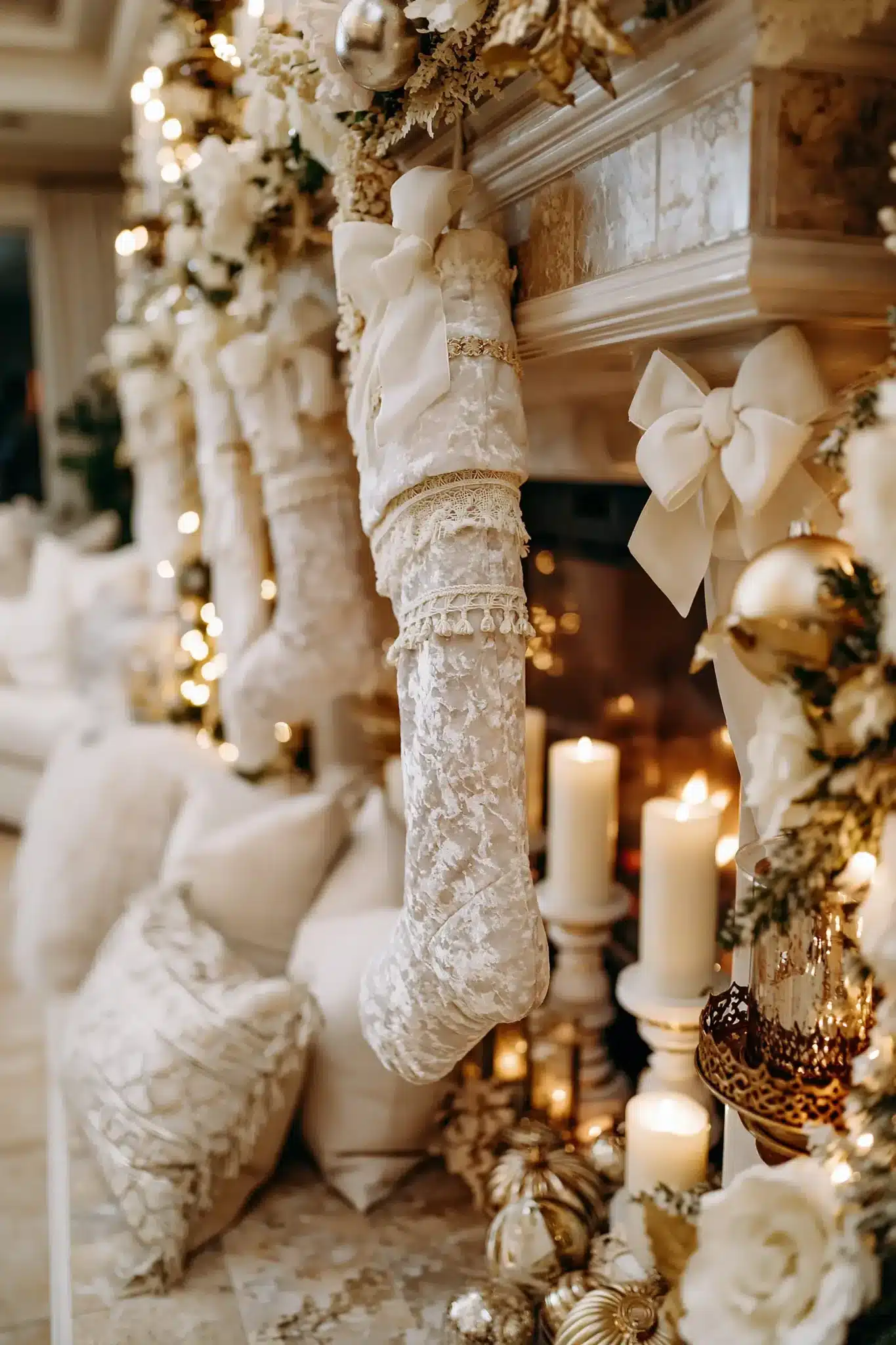 white and gold christmas decor