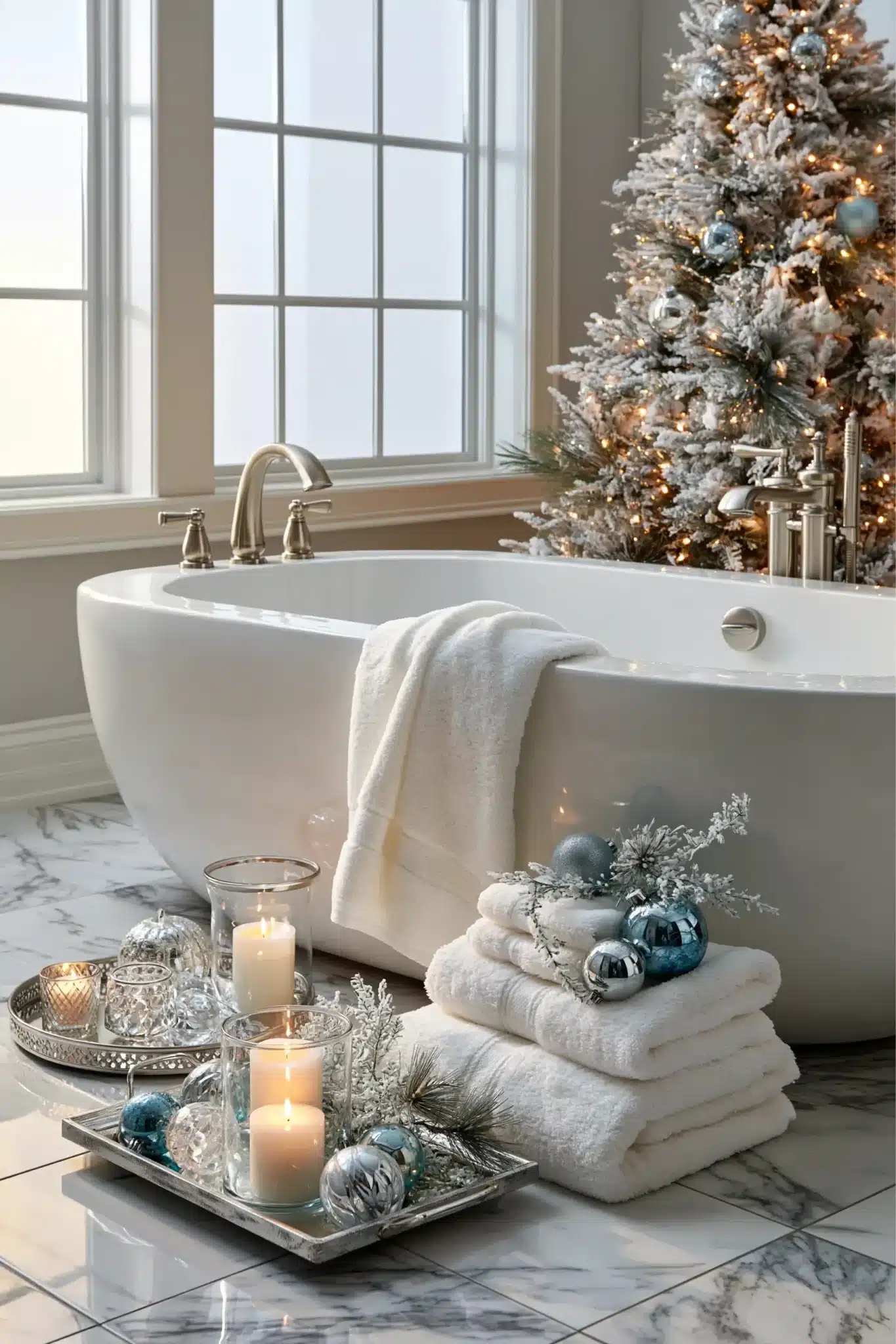 blue christmas decor