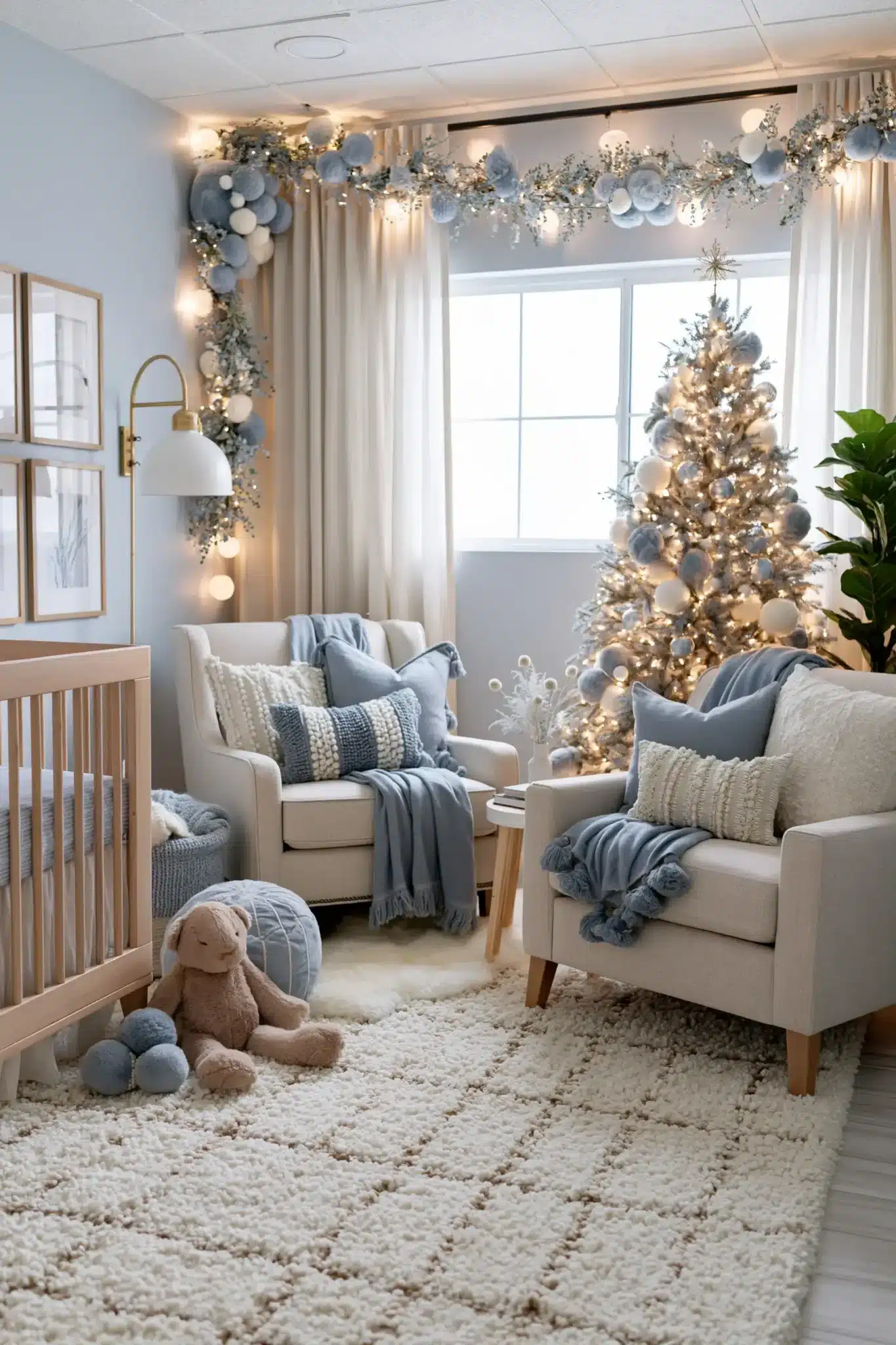 blue christmas decor