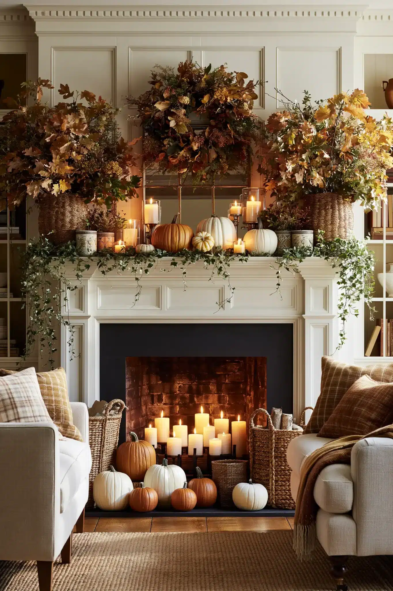 thanksgiving mantel decor