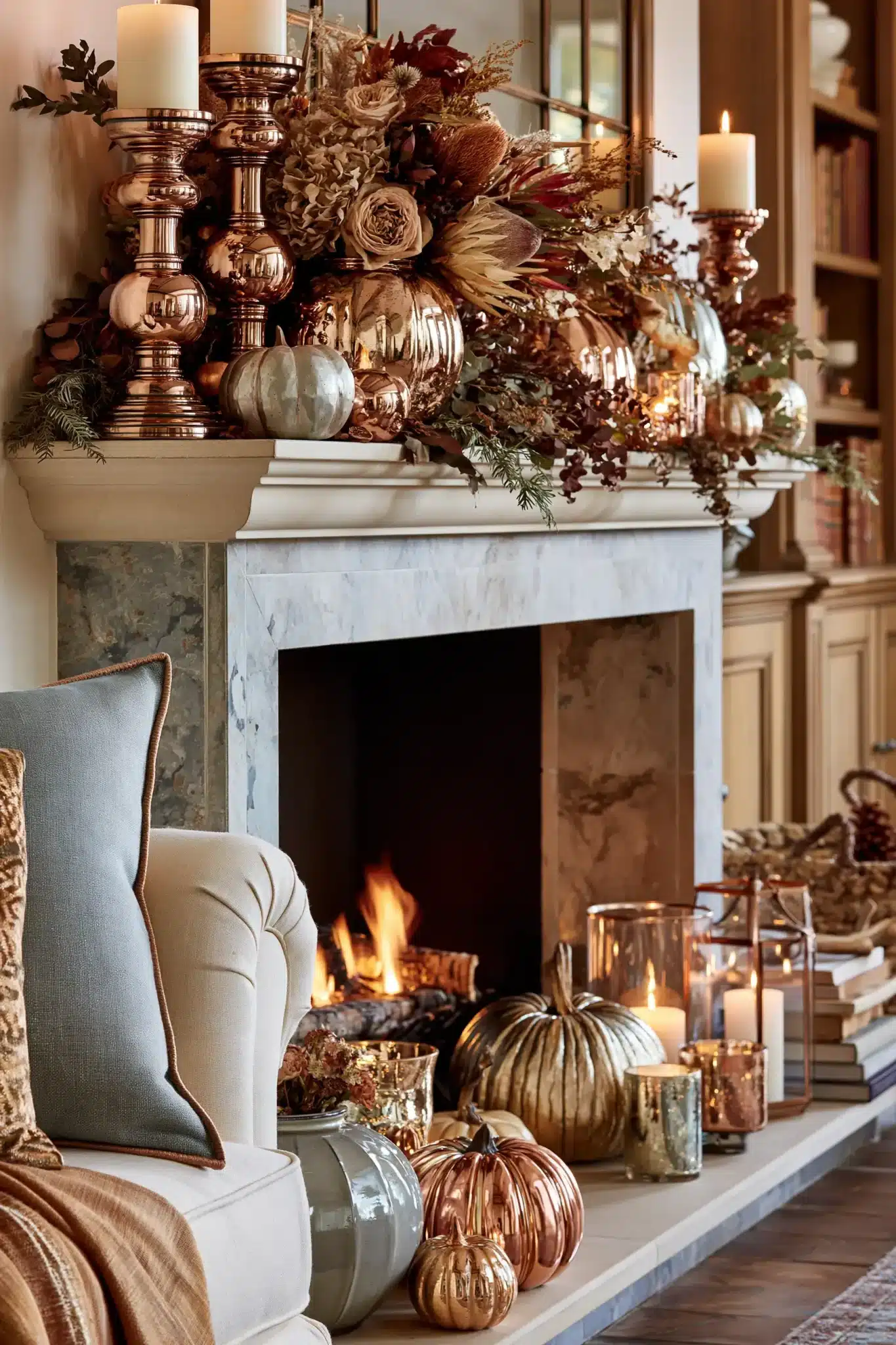 thanksgiving mantel decor