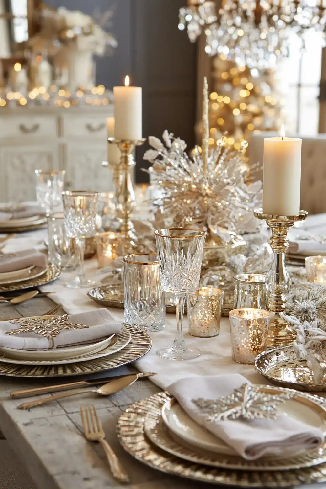 white and gold christmas decor