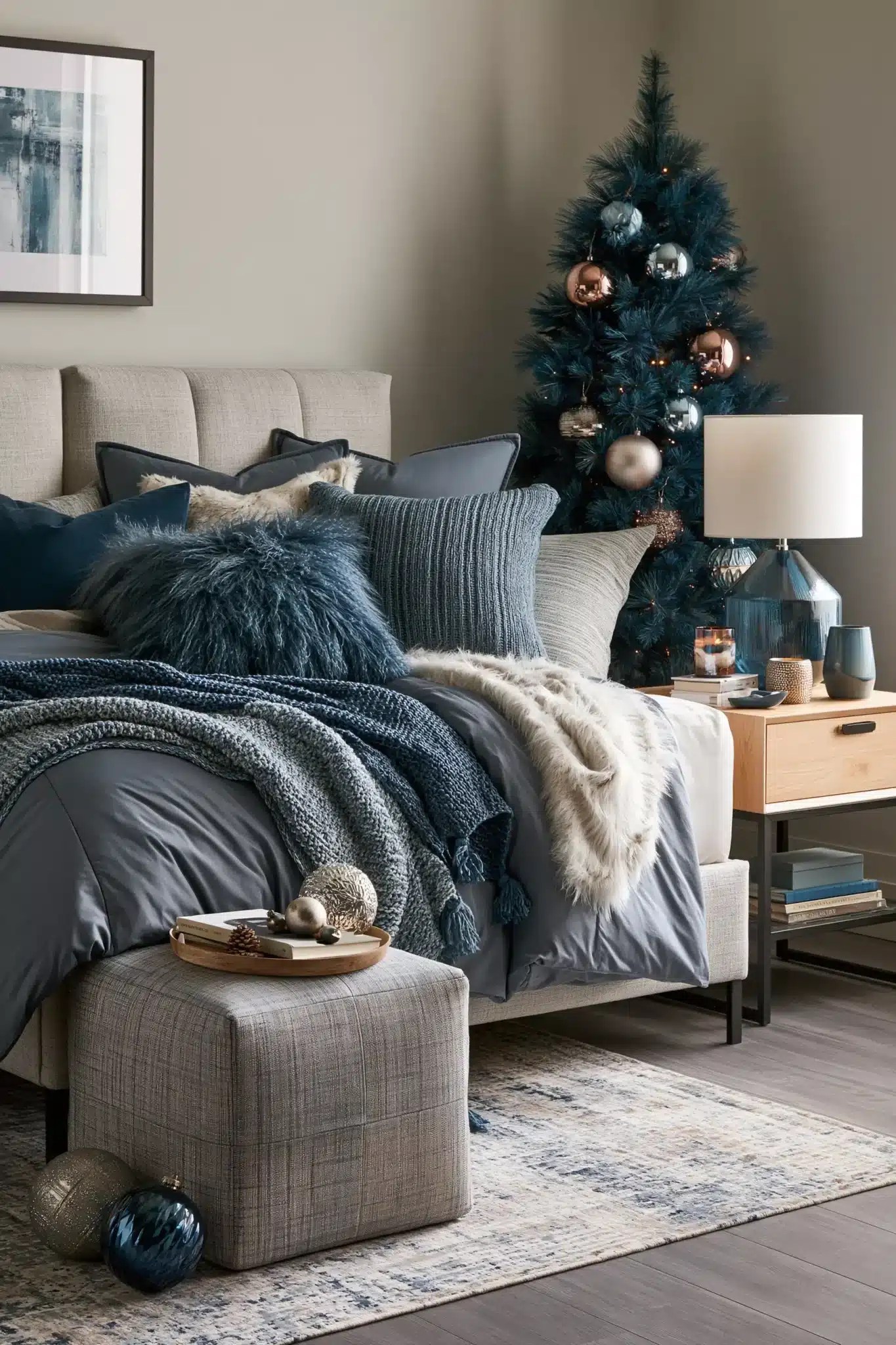 blue christmas decor