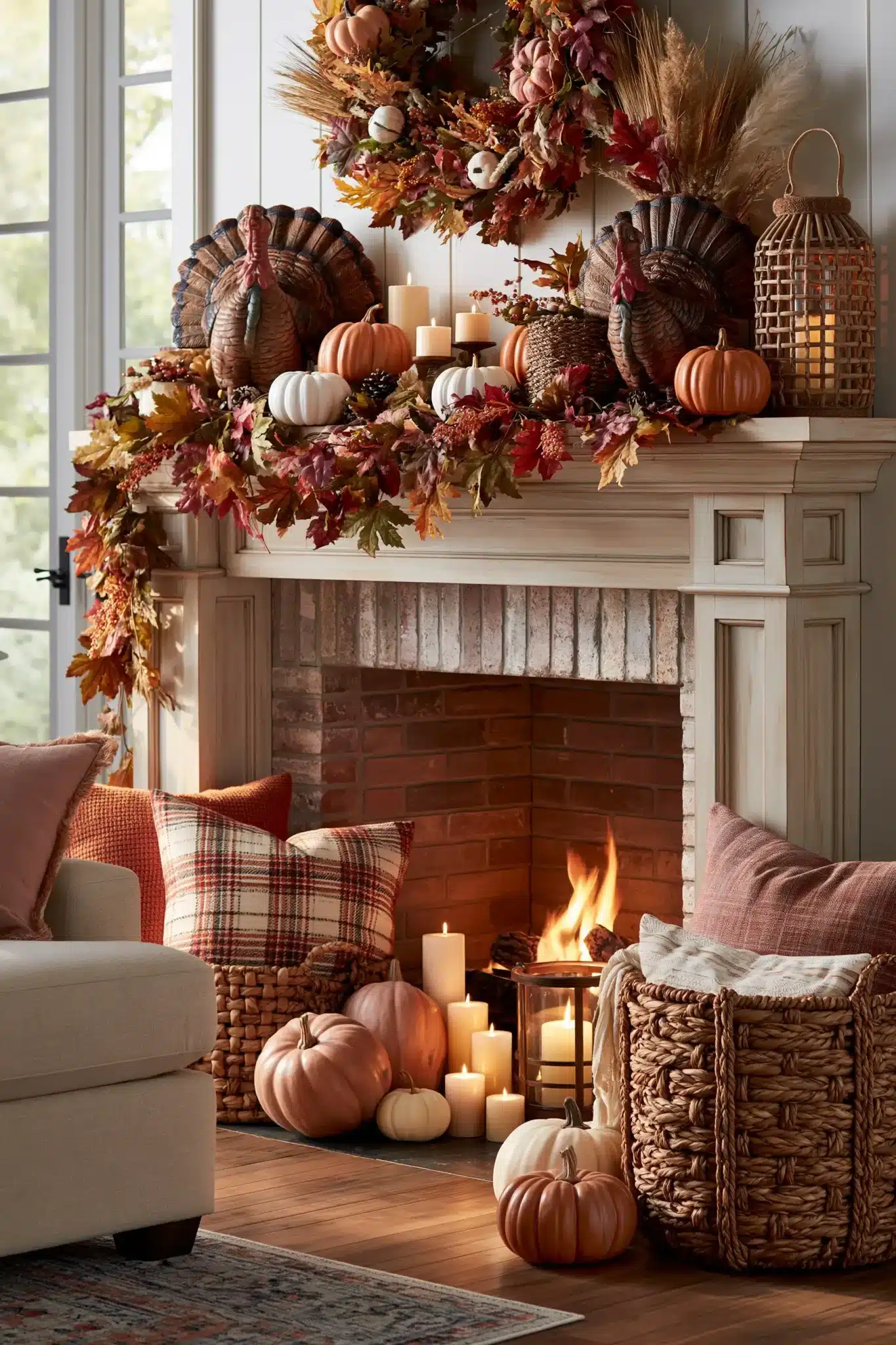thanksgiving mantel decor