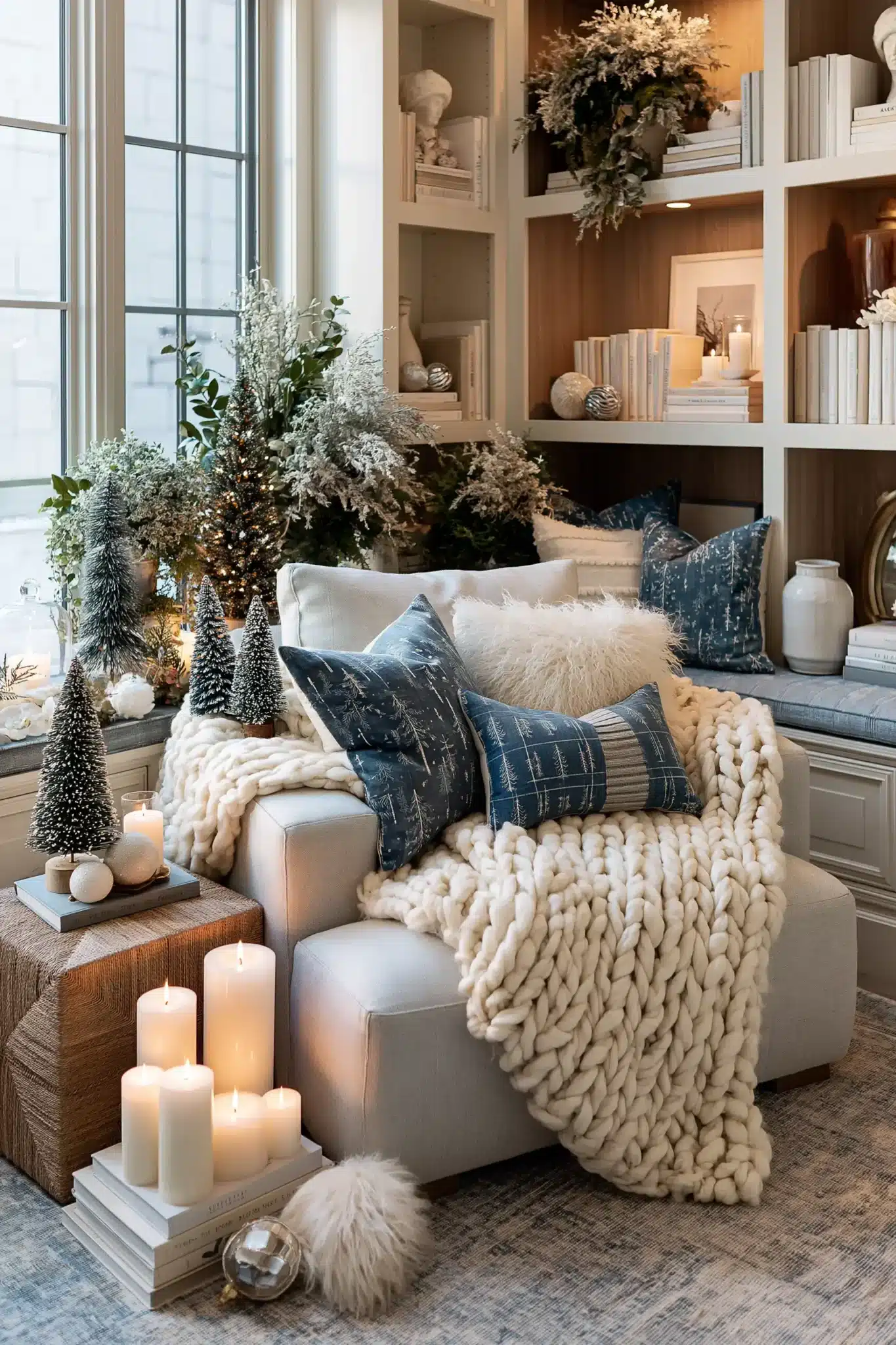 blue christmas decor