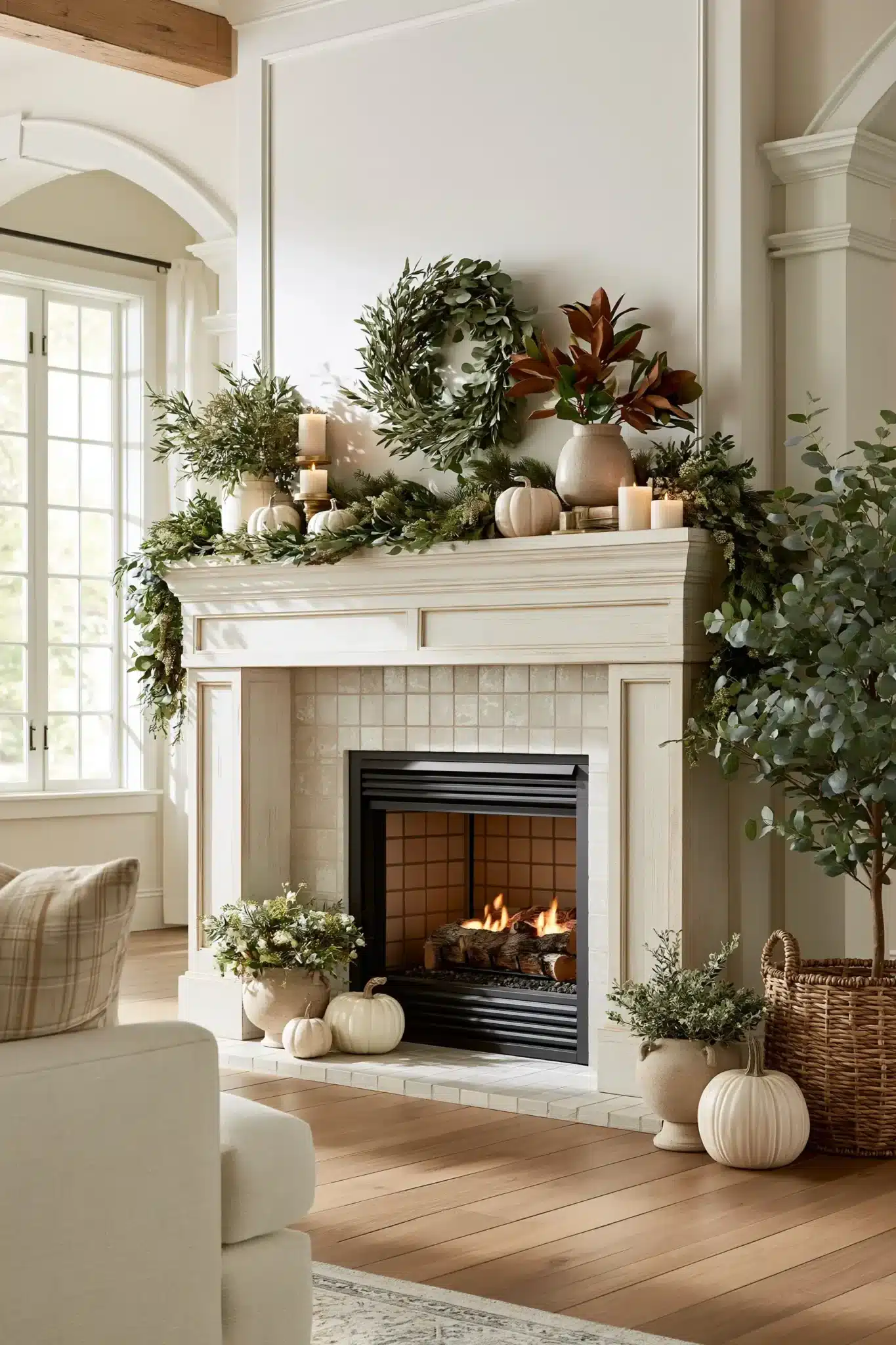 thanksgiving mantel decor