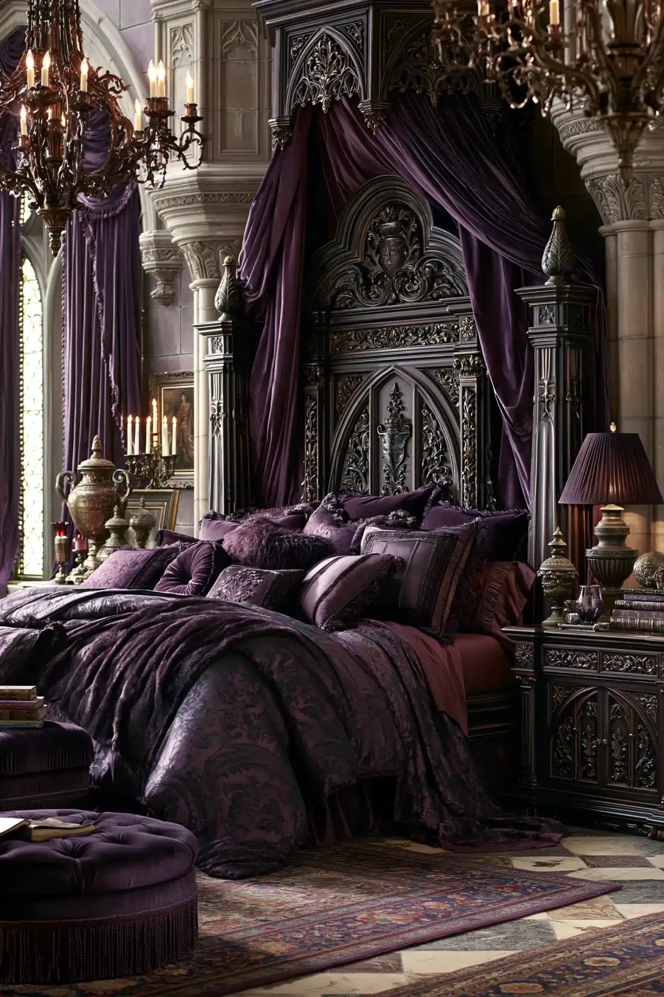 purple gothic bedroom