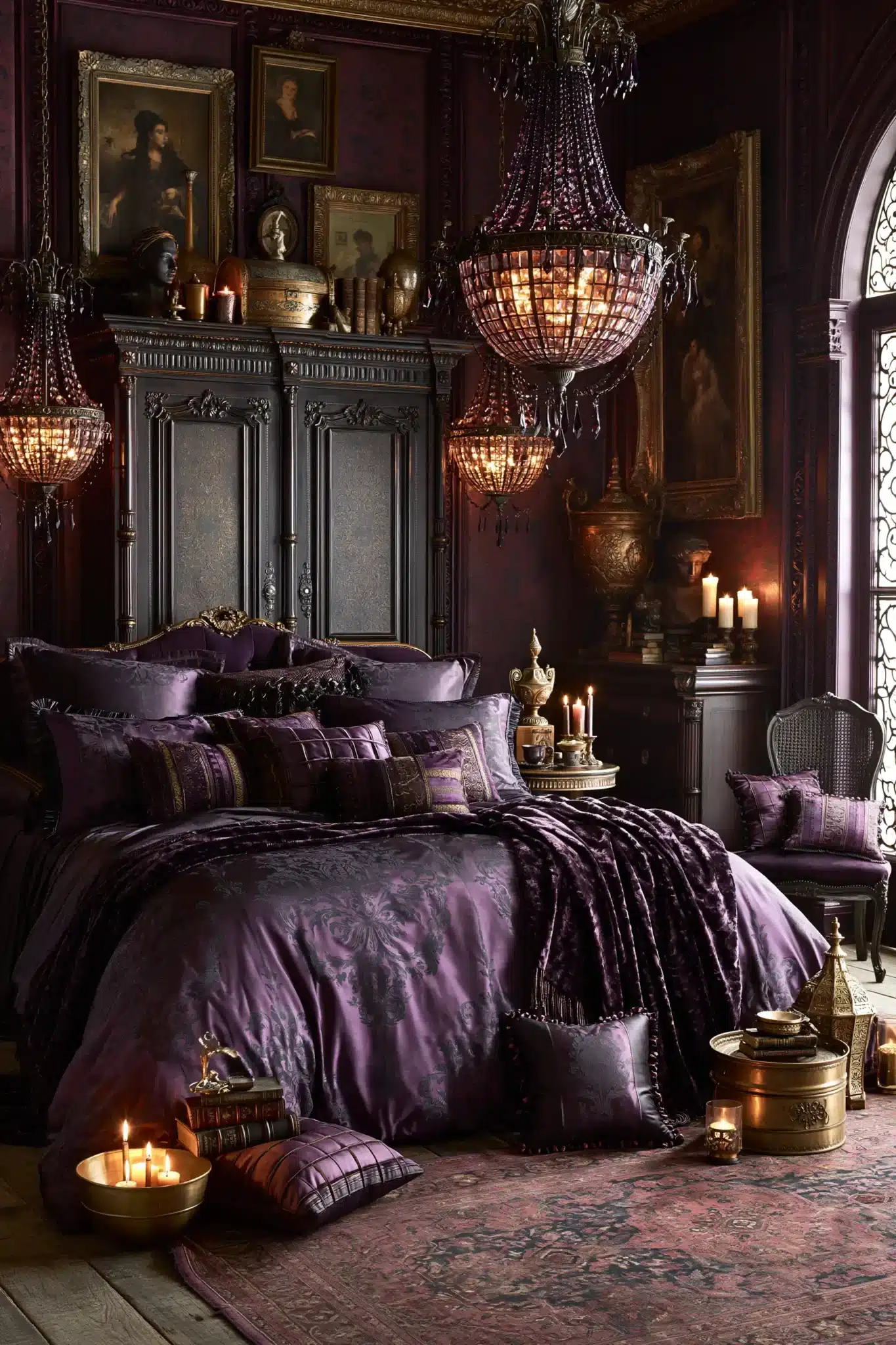 purple gothic bedroom