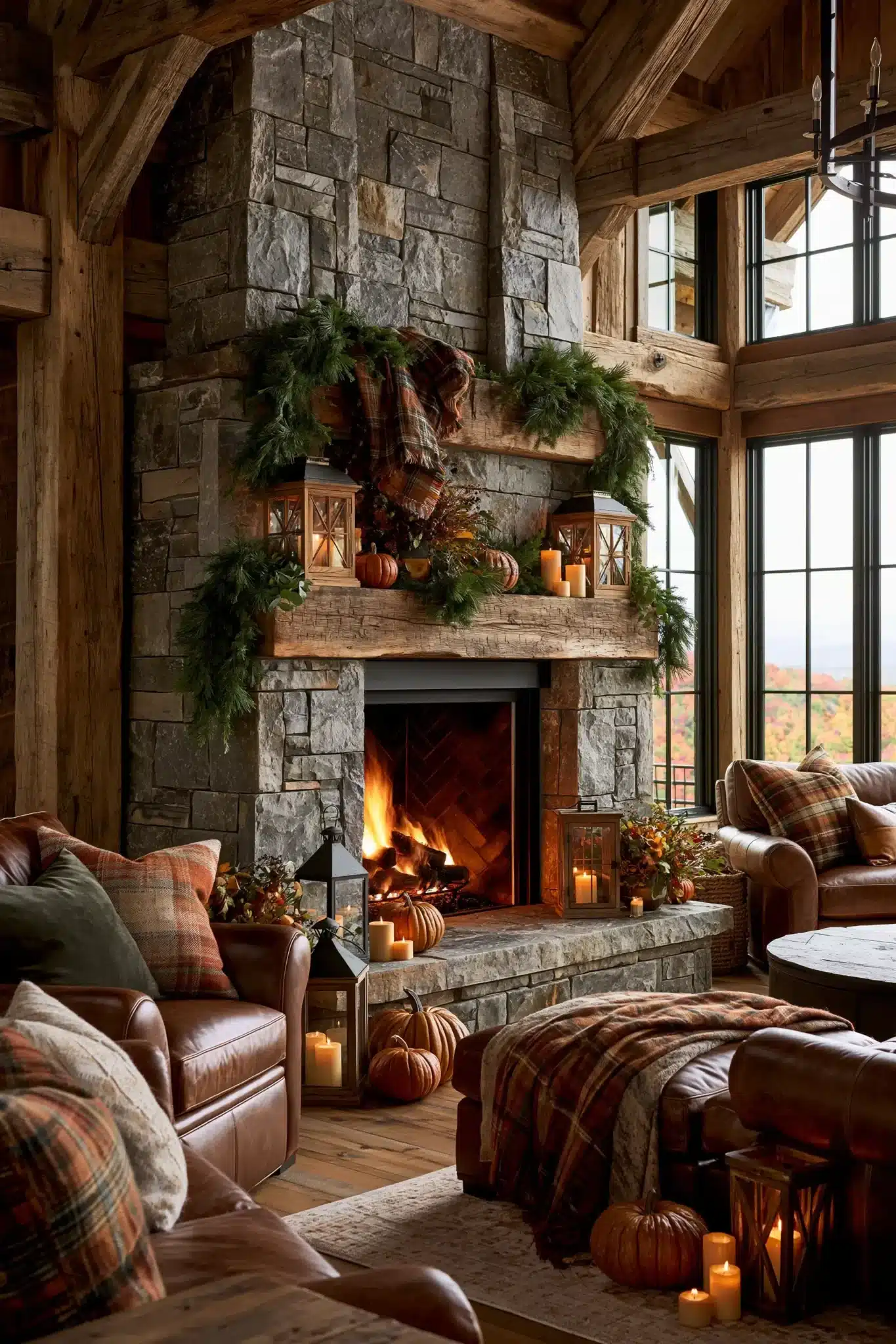 thanksgiving mantel decor